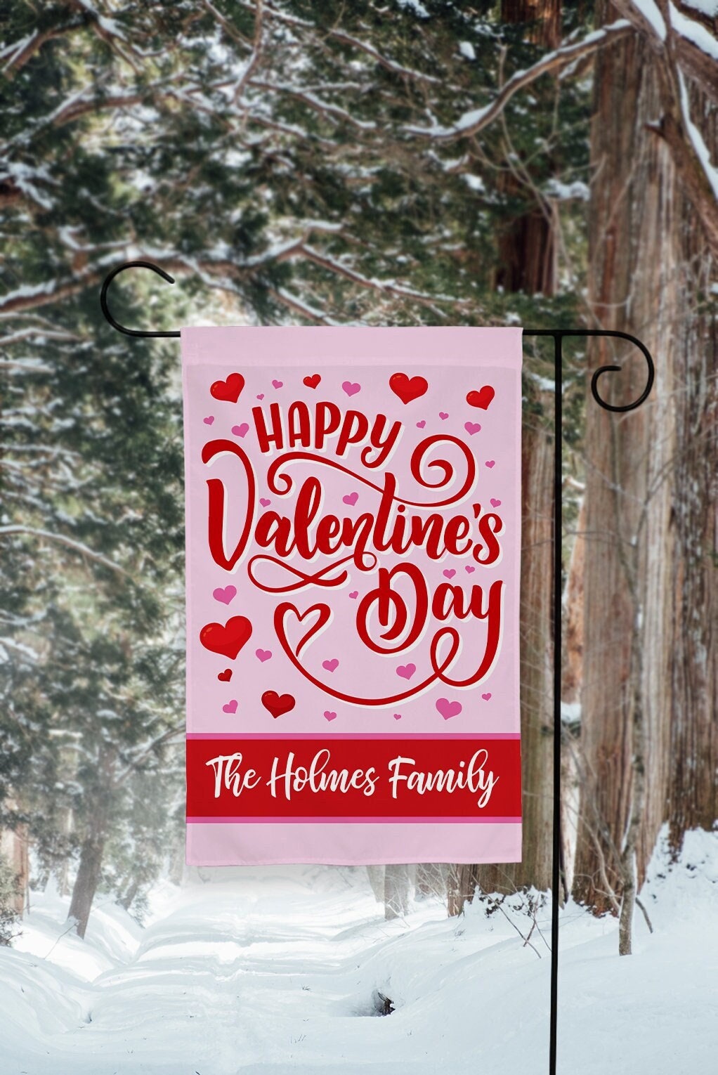 Personalized Happy Valentine's Day Garden Flag - Custom Romantic Design for Valentine's Outdoor Celebration Personalized Happy Valentine's Day Garden Flag - Custom Romantic Design for Valentine's Outdoor Celebration