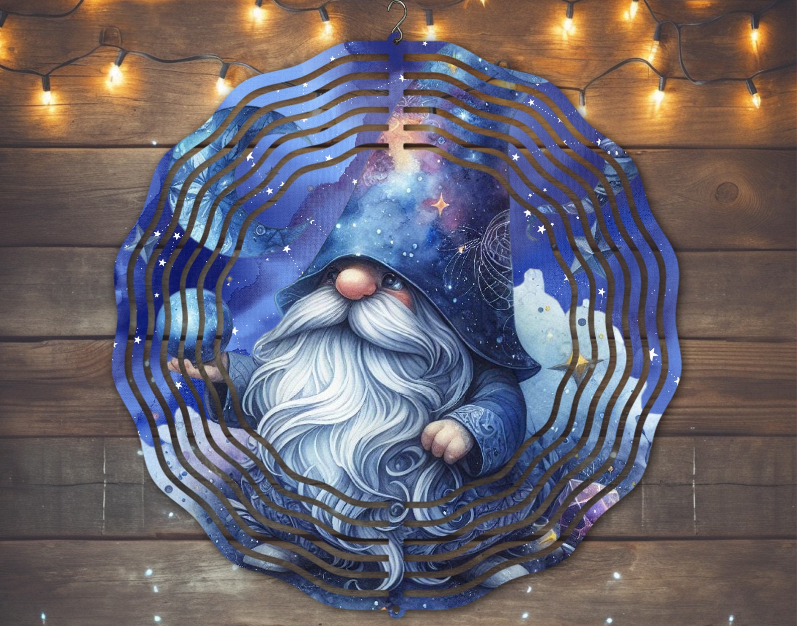 Celestial Gnome Wind Spinner #101 - Magical Yard Art for Nighttime Beauty Celestial Gnome Wind Spinner #101 - Magical Yard Art for Nighttime Beauty