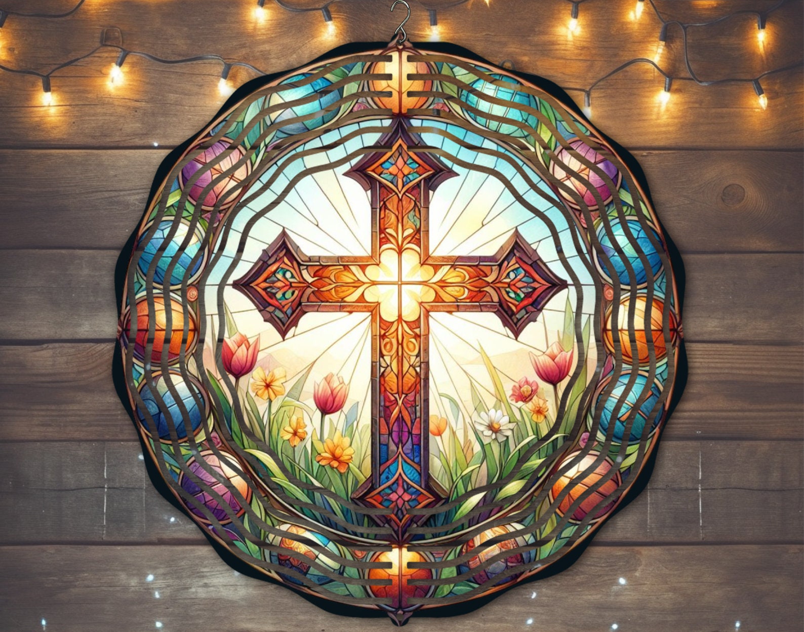 Cross Wind Spinner #106 - Elegant Outdoor Art for Faithful Yards Cross Wind Spinner #106 - Elegant Outdoor Art for Faithful Yards