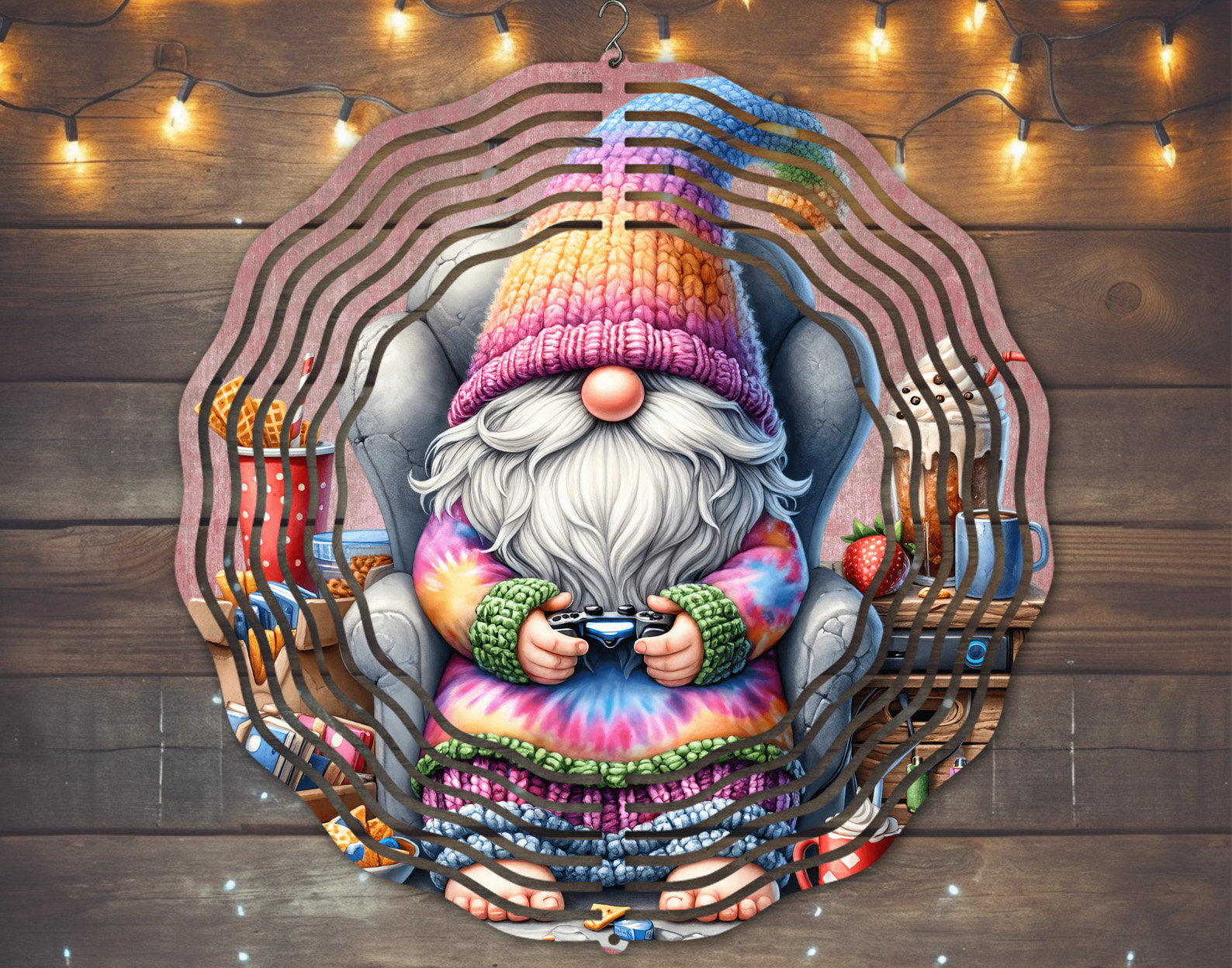 Gamer Gnome Wind Spinner #101 - Playful Yard Art for Gamer Vibes Gamer Gnome Wind Spinner #101 - Playful Yard Art for Gamer Vibes