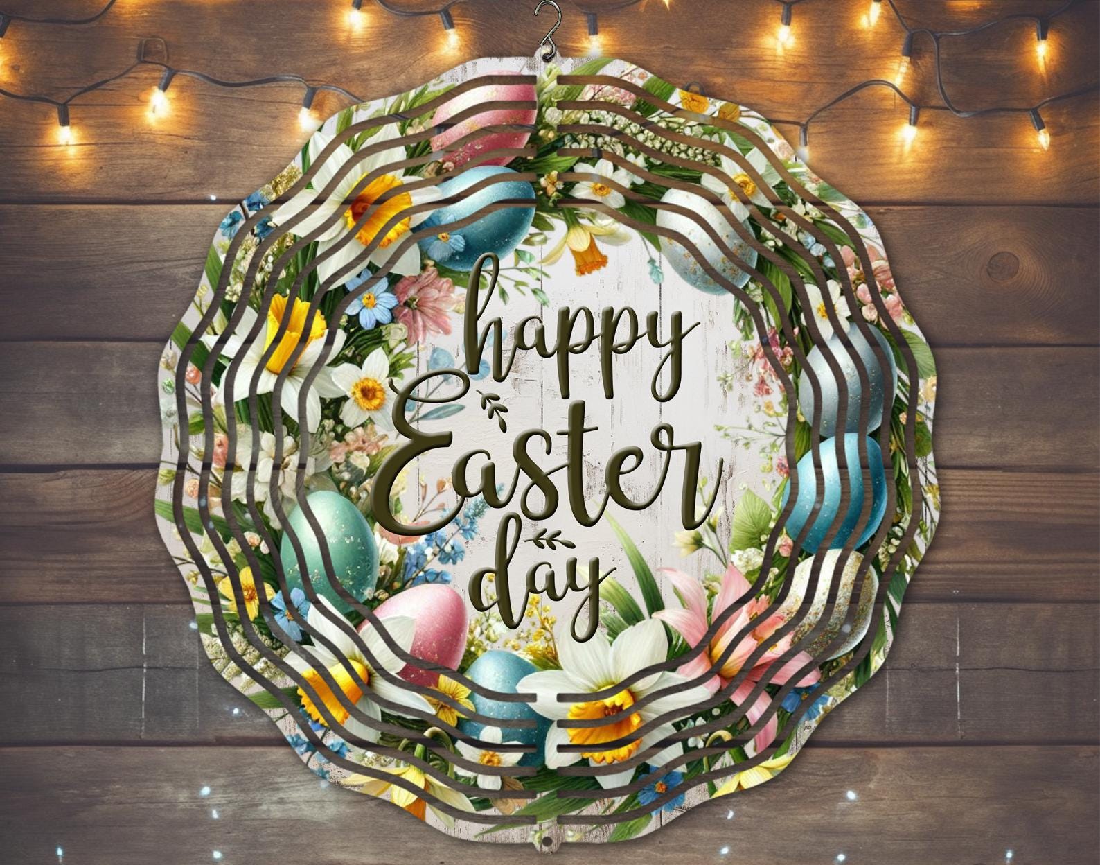 Happy Easter Day Wind Spinner - Cheerful Spring Art for Easter Joy Happy Easter Day Wind Spinner - Cheerful Spring Art for Easter Joy