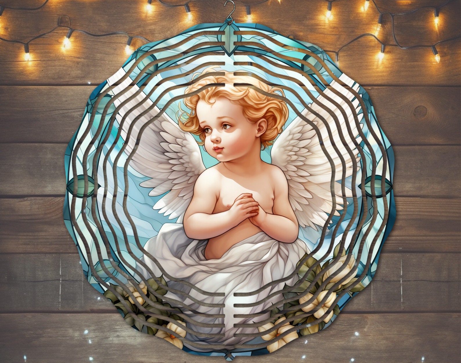 Stained Glass Angel Wind Spinner #103 - Whimsical Outdoor Spinner for Angelic Vibes Stained Glass Angel Wind Spinner #103 - Whimsical Outdoor Spinner for Angelic Vibes