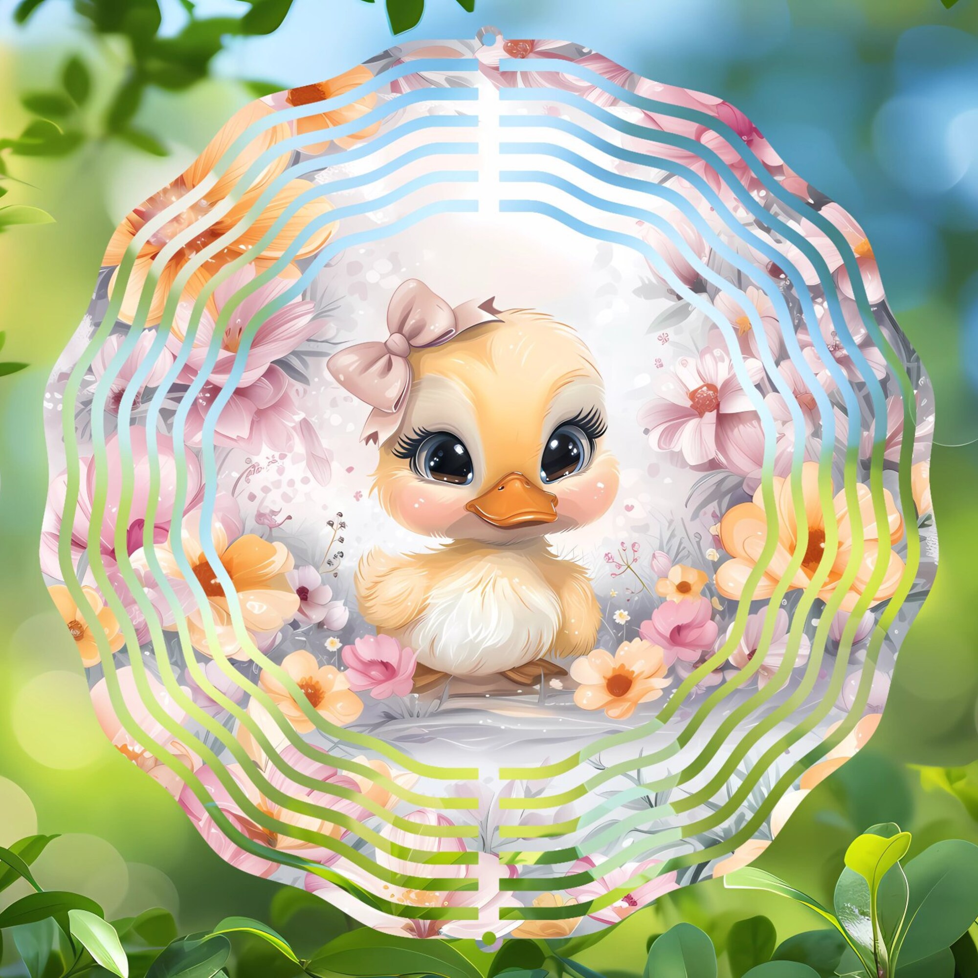 Duckling Wind Spinner - Floral Garden Decor for Pondside Charm and Playful Waterside Patios Duckling Wind Spinner - Floral Garden Decor for Pondside Charm and Playful Waterside Patios