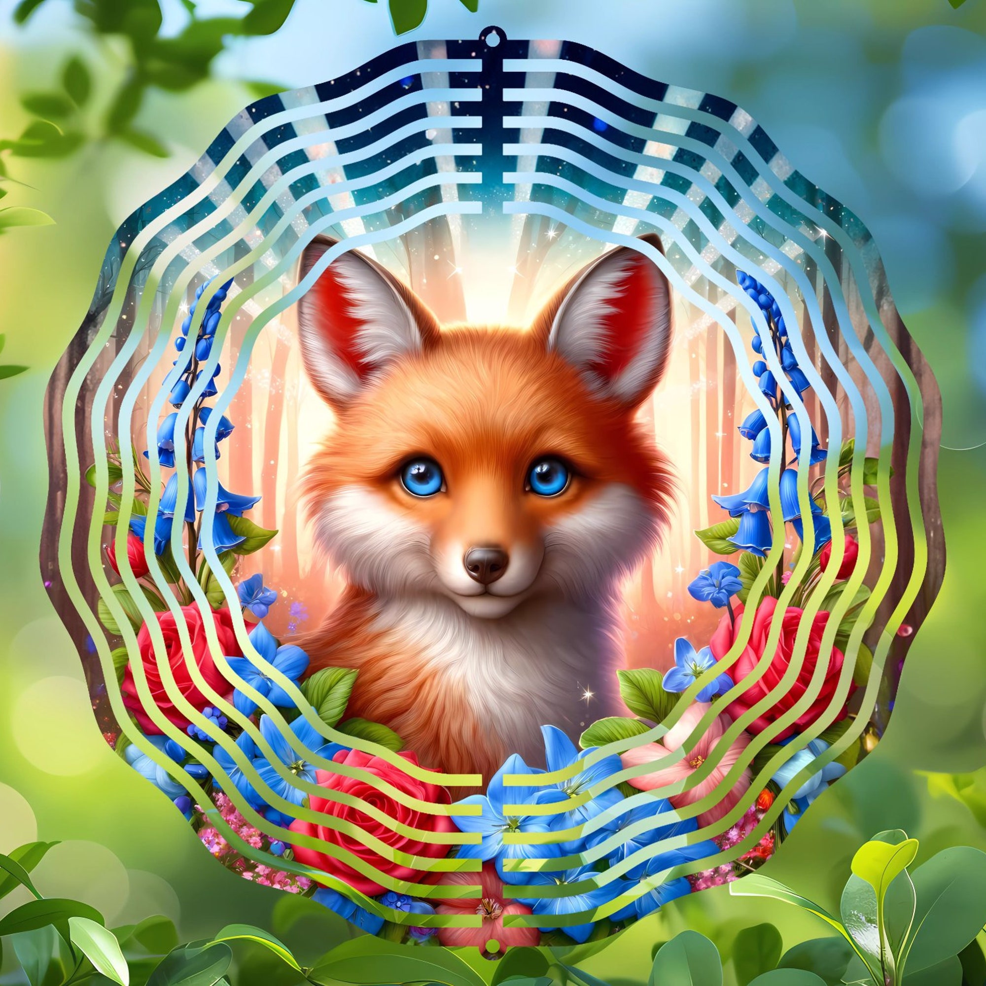 Fox Wind Spinner - Magical Starry Sky Decor for Forest Lovers and Serene Woodland Garden Scenes Fox Wind Spinner - Magical Starry Sky Decor for Forest Lovers and Serene Woodland Garden Scenes