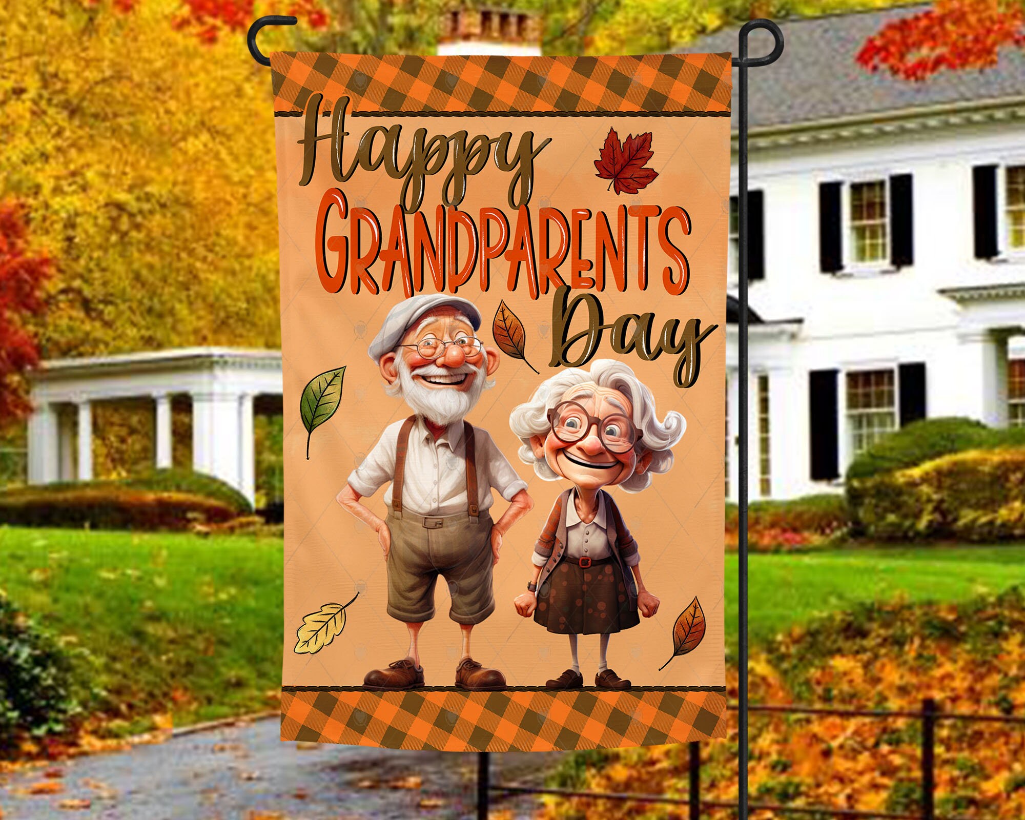 Grandparents Day Garden Flag - Grandma Grandpa Heart Decor Grandparents Day Garden Flag - Grandma Grandpa Heart Decor