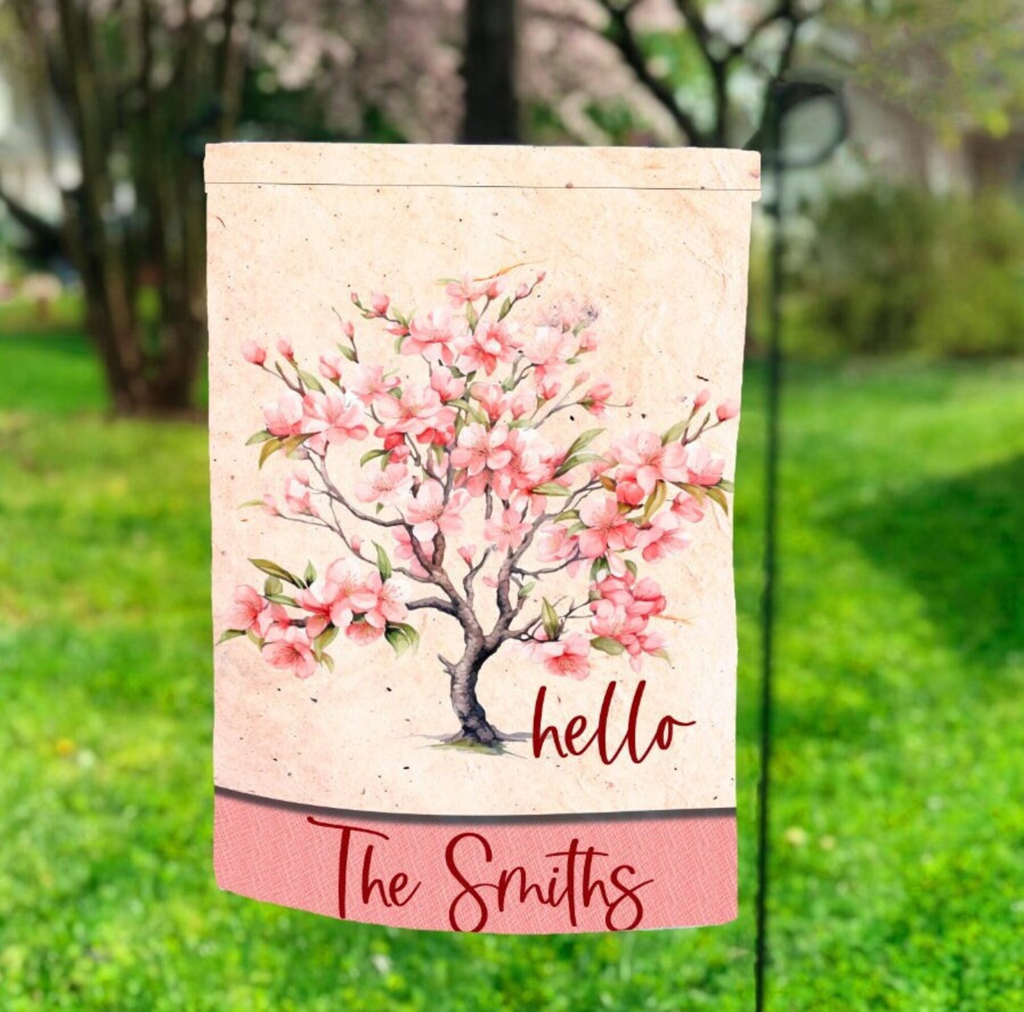 Personalized Spring Tree Garden Flag - Easter Lush Patio Splendor Decor Personalized Spring Tree Garden Flag - Easter Lush Patio Splendor Decor