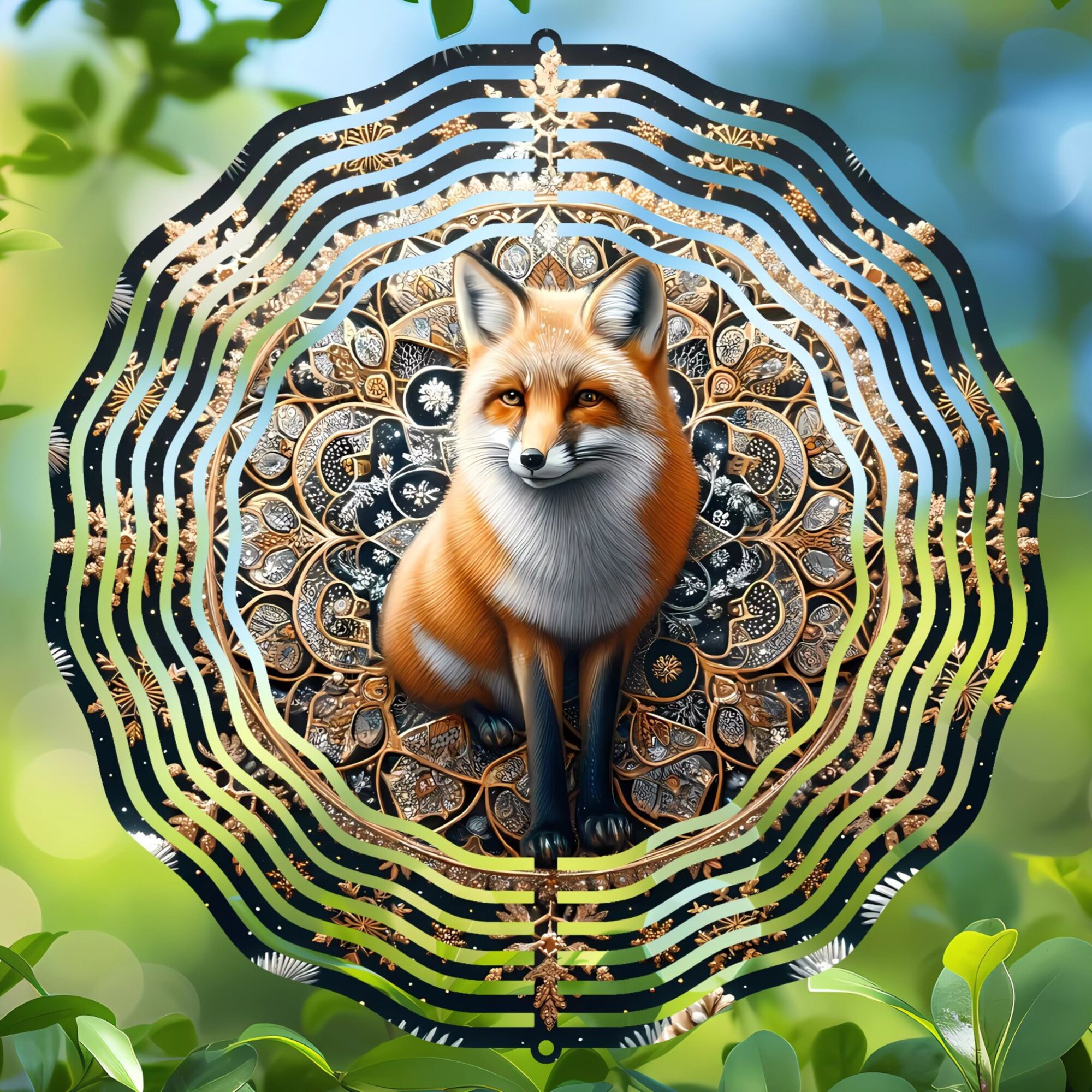 Winter Fox Wind Spinner - Mandala Garden Art for Seasonal Beauty and Tranquil Outdoor Snow Scenes Winter Fox Wind Spinner - Mandala Garden Art for Seasonal Beauty and Tranquil Outdoor Snow Scenes