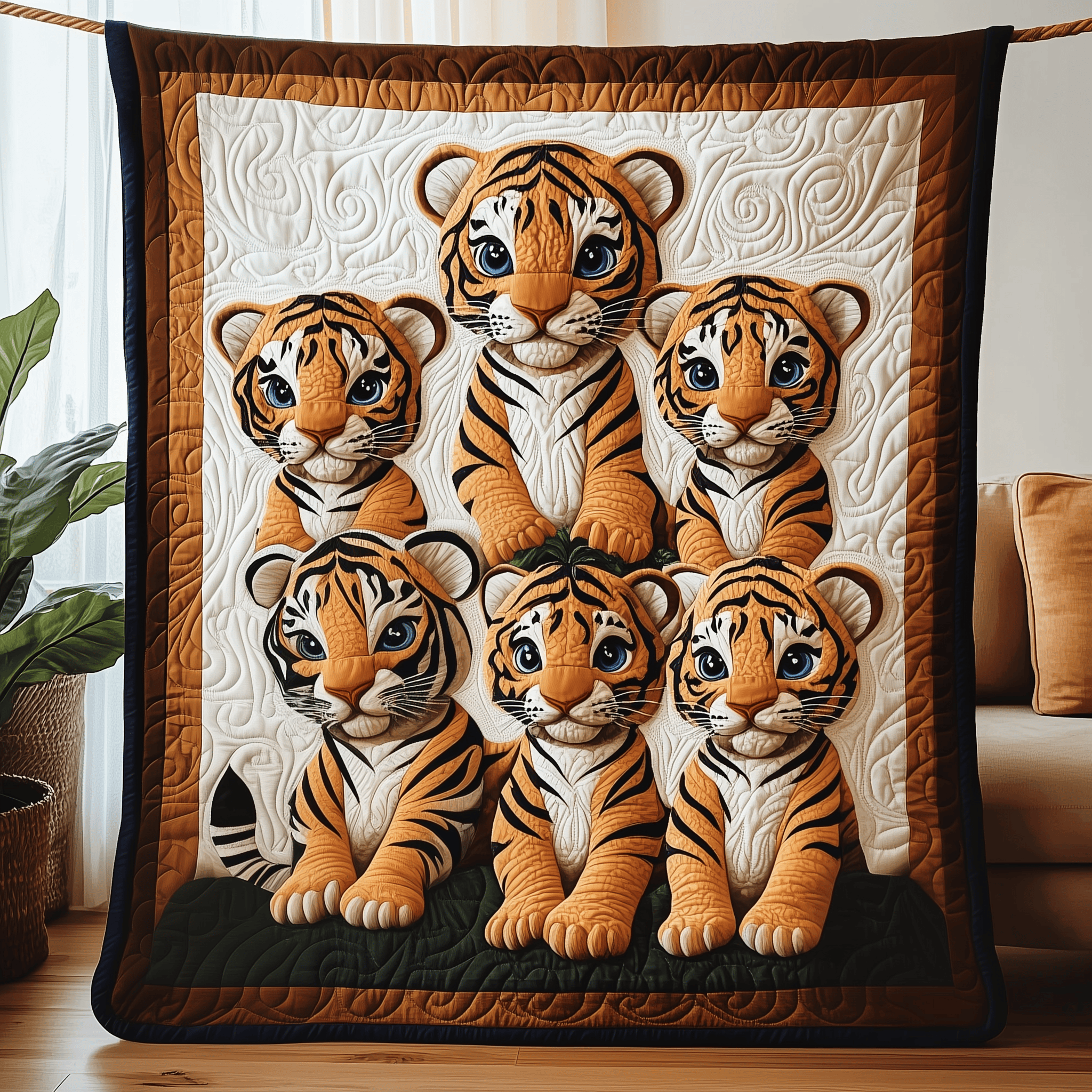 Adorable Baby Tiger Quilted Blanket Feel the Comfort of Home, Wherever You Go Adorable Baby Tiger Quilted Blanket Feel the Comfort of Home, Wherever You Go