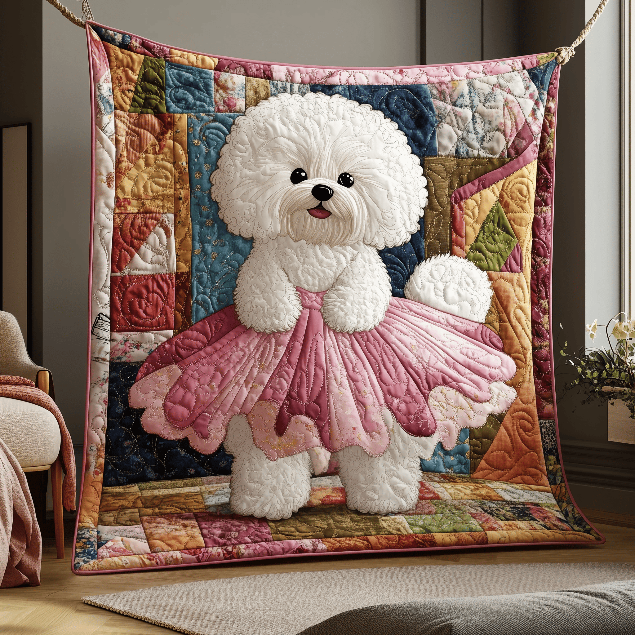 Adorable Bichon Frise Quilted Blanket Experience True Personal Comfort with Our Blanket Adorable Bichon Frise Quilted Blanket Experience True Personal Comfort with Our Blanket
