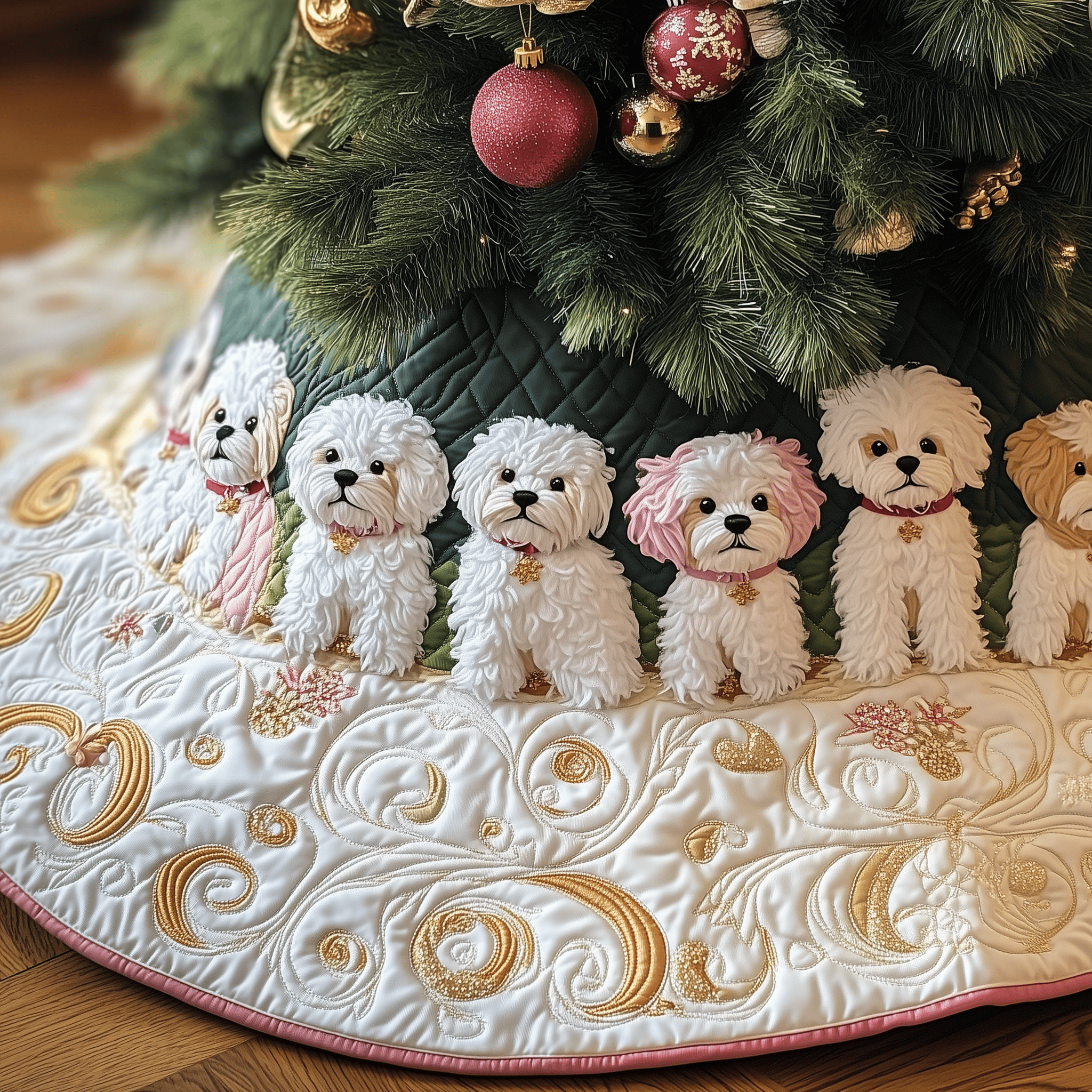 Adorable Bichon Frise Quilted Tree Skirt Experience the Magic of Christmas with a Stylish Tree Skirt Adorable Bichon Frise Quilted Tree Skirt Experience the Magic of Christmas with a Stylish Tree Skirt