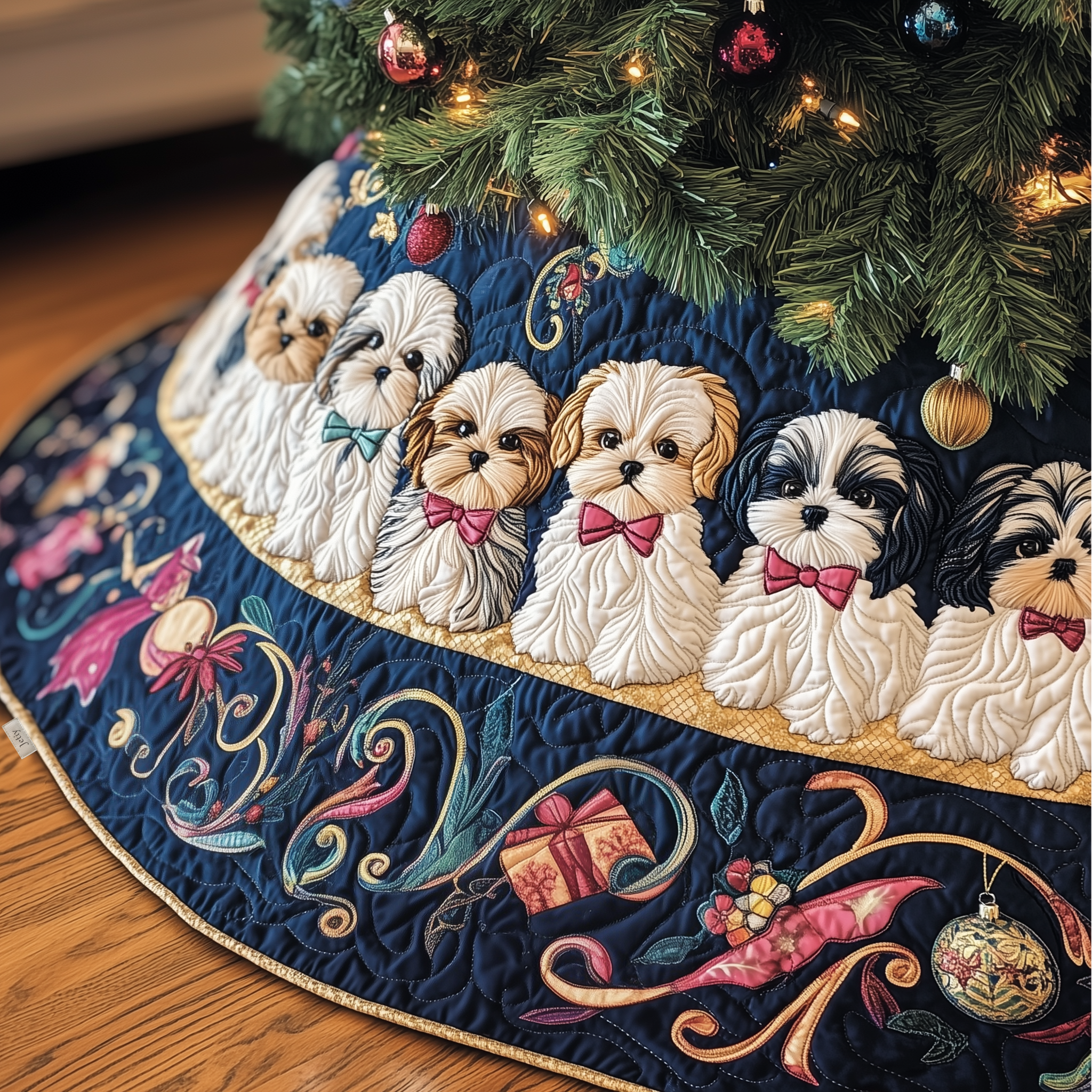 Adorable Christmas Shih Tzu Quilted Tree Skirt Bring Comfort to Your Holidays with a Durable Tree Skirt Adorable Christmas Shih Tzu Quilted Tree Skirt Bring Comfort to Your Holidays with a Durable Tree Skirt