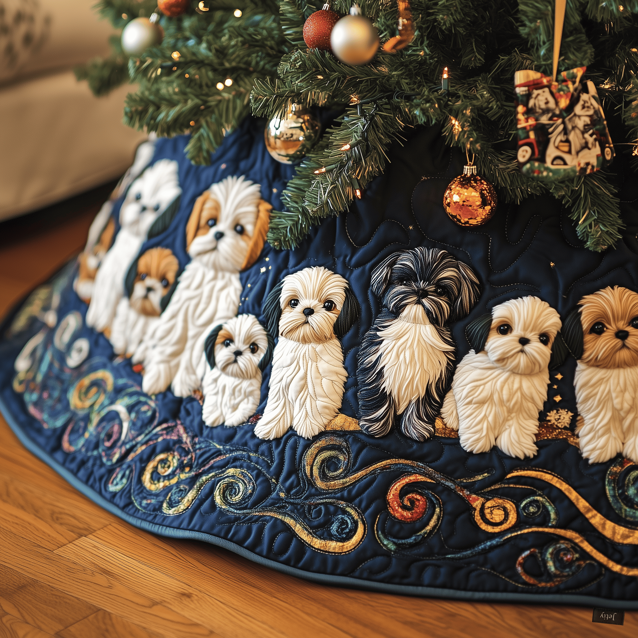 Adorable Christmas Shih Tzu Quilted Tree Skirt Protect Your Home with a Tree Skirt Designed for Joy Adorable Christmas Shih Tzu Quilted Tree Skirt Protect Your Home with a Tree Skirt Designed for Joy