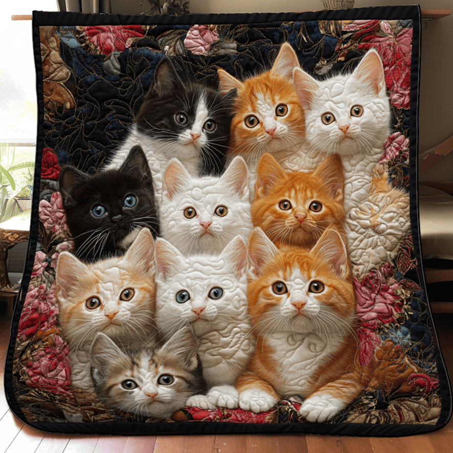 Adorable Cute Lazy Cat Floral Theme Quilted Blanket A Blanket for Every Season and Every Mood Adorable Cute Lazy Cat Floral Theme Quilted Blanket A Blanket for Every Season and Every Mood