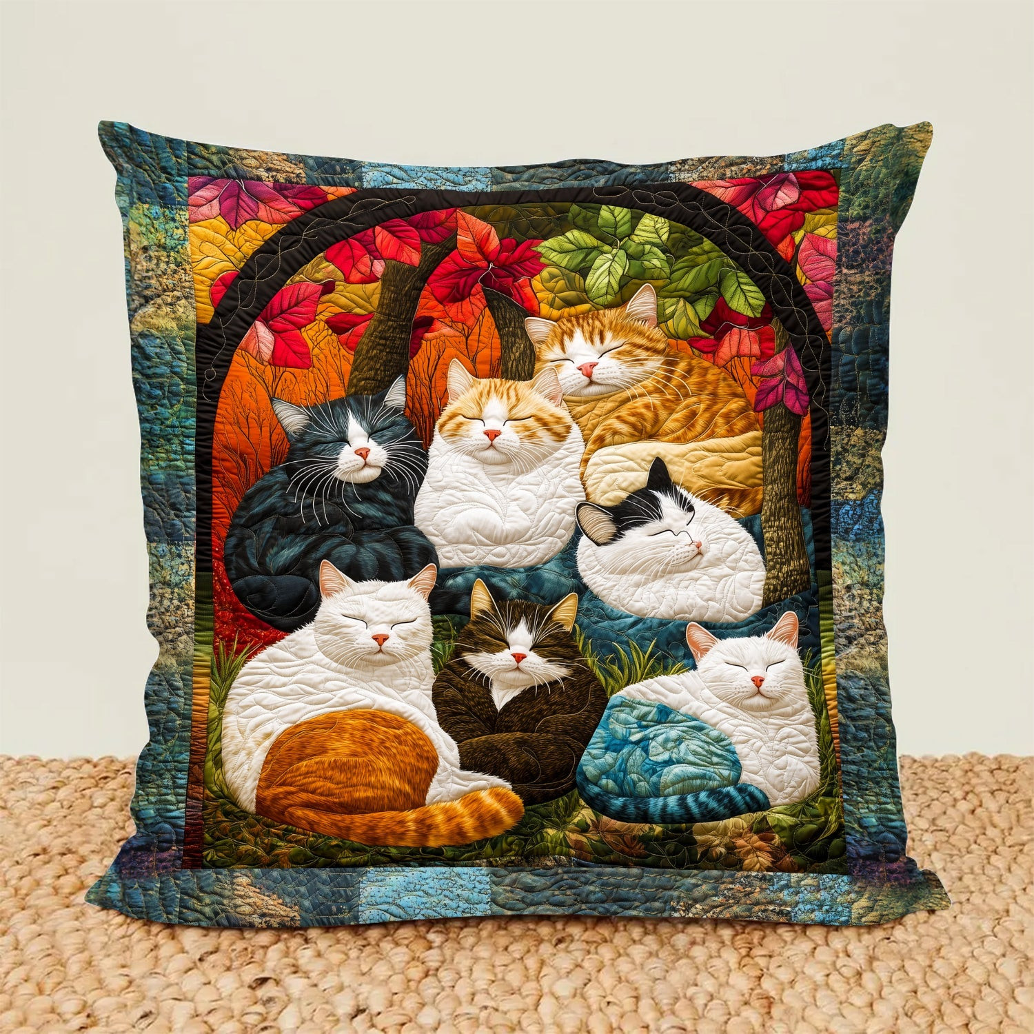 Adorable Cute Lazy Cat Floral Theme Quilted Pillow Case Invest in Sleep with Premium Pillow Cases Adorable Cute Lazy Cat Floral Theme Quilted Pillow Case Invest in Sleep with Premium Pillow Cases