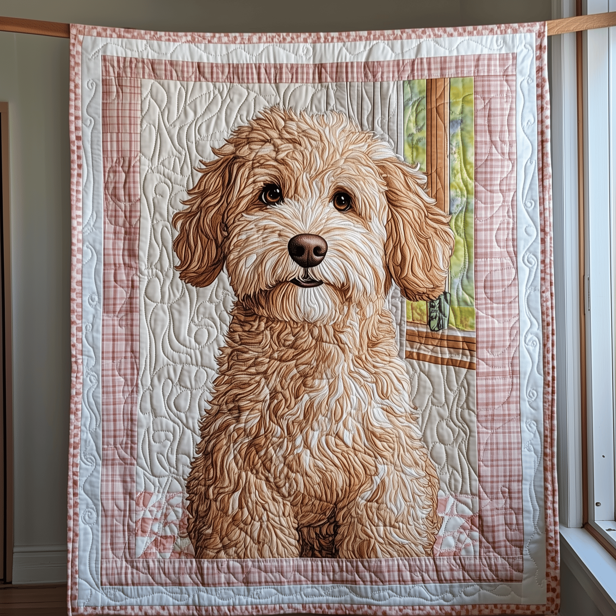 Adorable Goldendoodle Quilted Blanket Feel the Elegance of a Blanket That's Truly Yours Adorable Goldendoodle Quilted Blanket Feel the Elegance of a Blanket That's Truly Yours