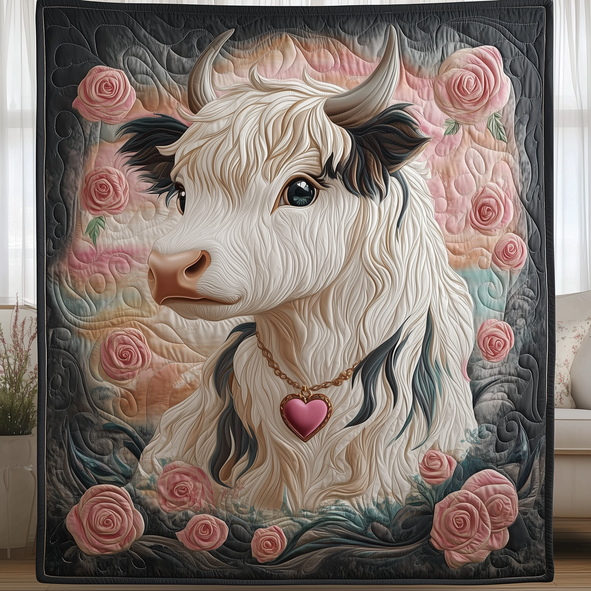 Adorable Pink Highland Cow Quilted Blanket Throw Blankets For Couch Awesome Mother's Day Gifts 2025 Adorable Pink Highland Cow Quilted Blanket Throw Blankets For Couch Awesome Mother's Day Gifts 2025