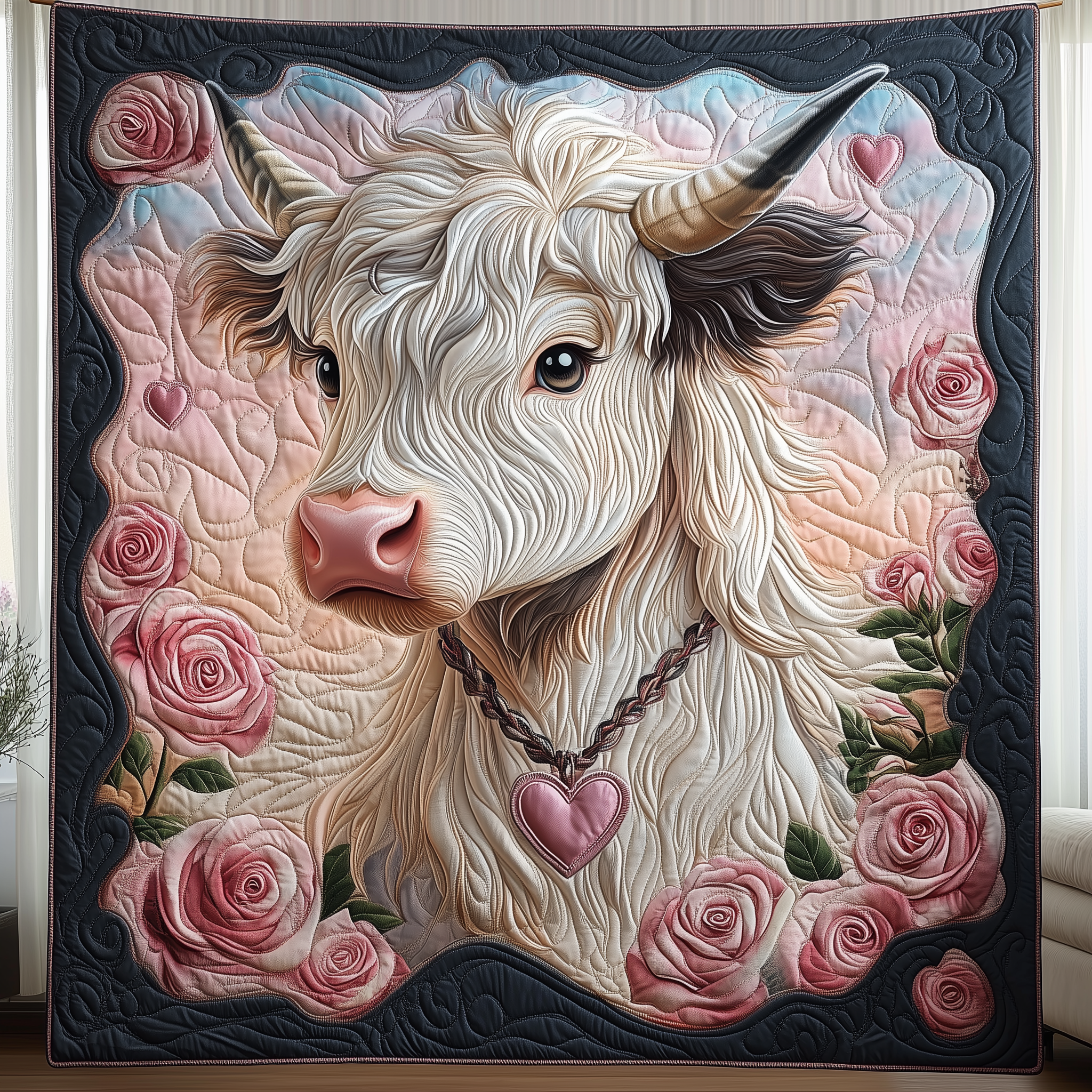 Adorable Pink Highland Cow Quilted Blanket Throw Blankets For Couch Bonus Mom Gifts Mother's Day Ideas Adorable Pink Highland Cow Quilted Blanket Throw Blankets For Couch Bonus Mom Gifts Mother's Day Ideas