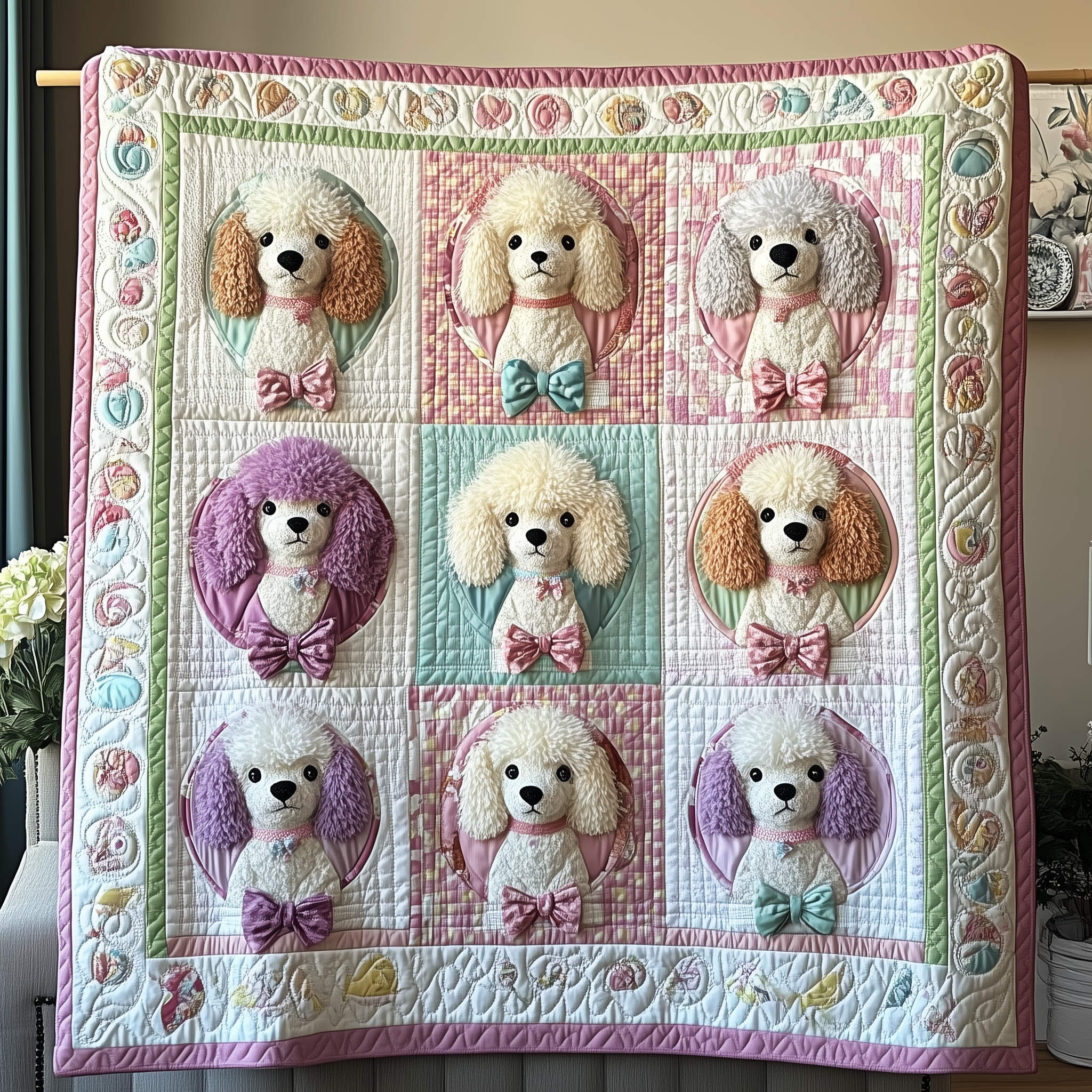 Adorable Poodle Quilted Blanket Feel Closer to Your Loved Ones with a Shared Blanket Adorable Poodle Quilted Blanket Feel Closer to Your Loved Ones with a Shared Blanket