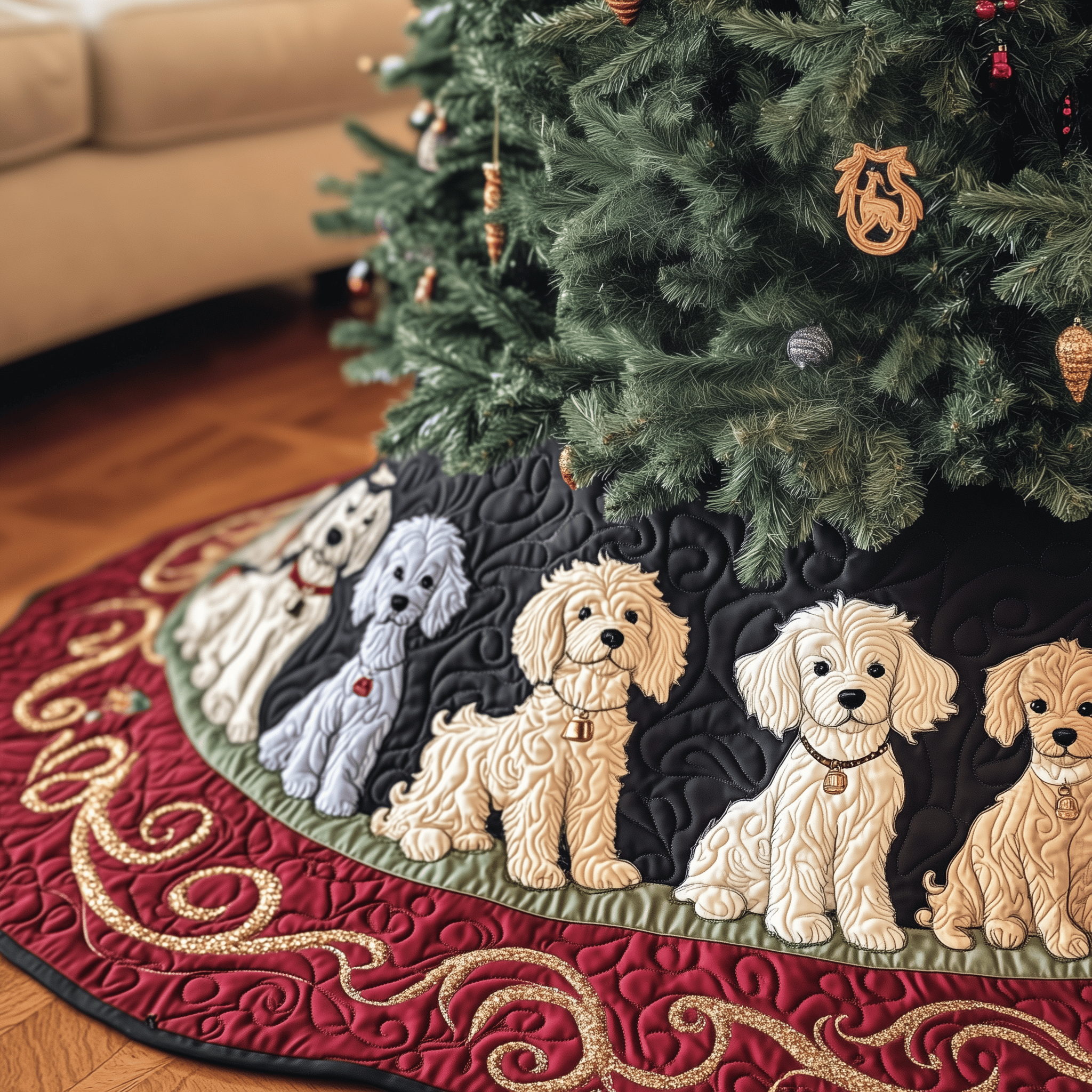 Adorable Poodle Quilted Tree Skirt Feel the Peace of the Holidays with a Thoughtful Tree Skirt Adorable Poodle Quilted Tree Skirt Feel the Peace of the Holidays with a Thoughtful Tree Skirt