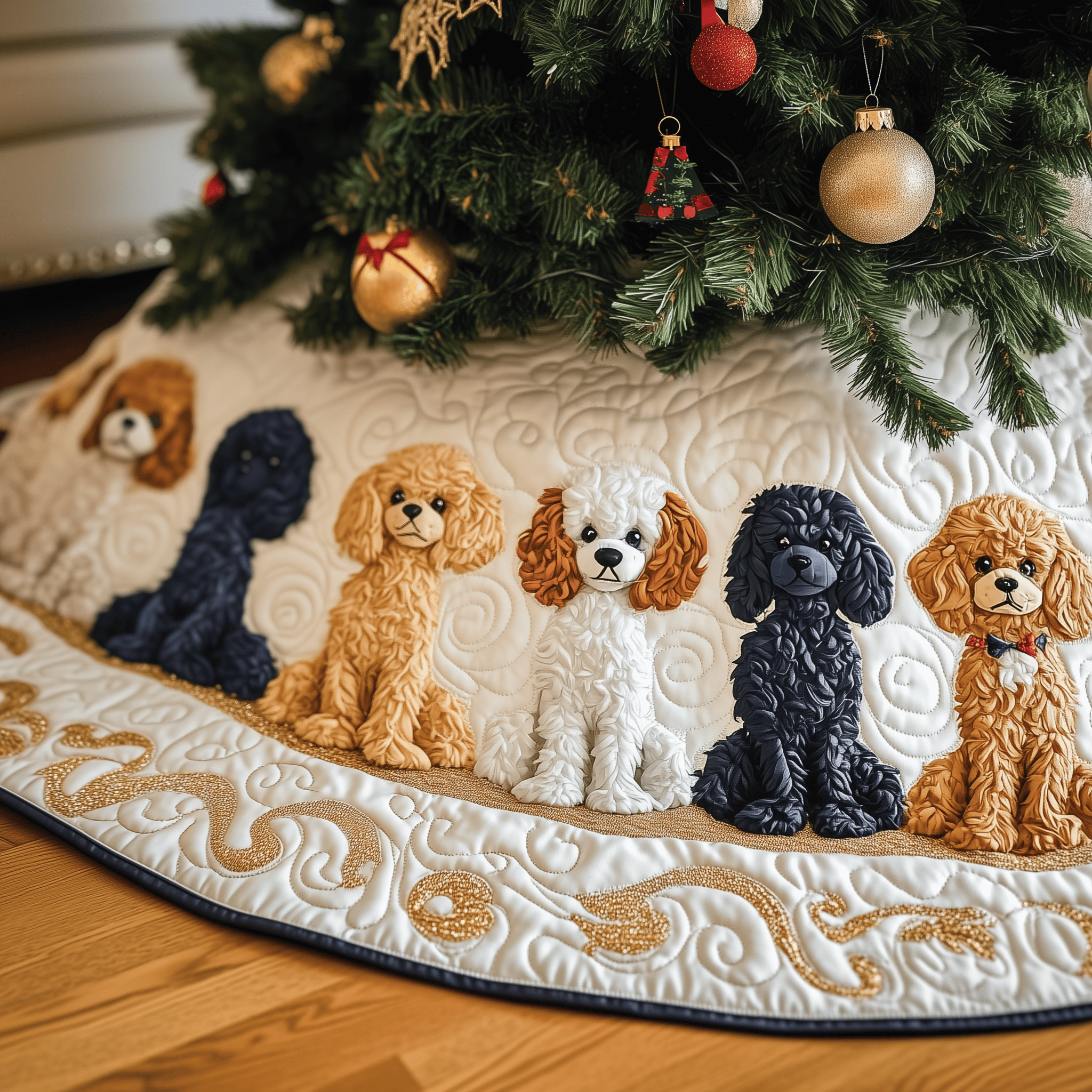 Adorable Poodle Quilted Tree Skirt Make Every Moment Merry with a Stylish Tree Skirt Adorable Poodle Quilted Tree Skirt Make Every Moment Merry with a Stylish Tree Skirt