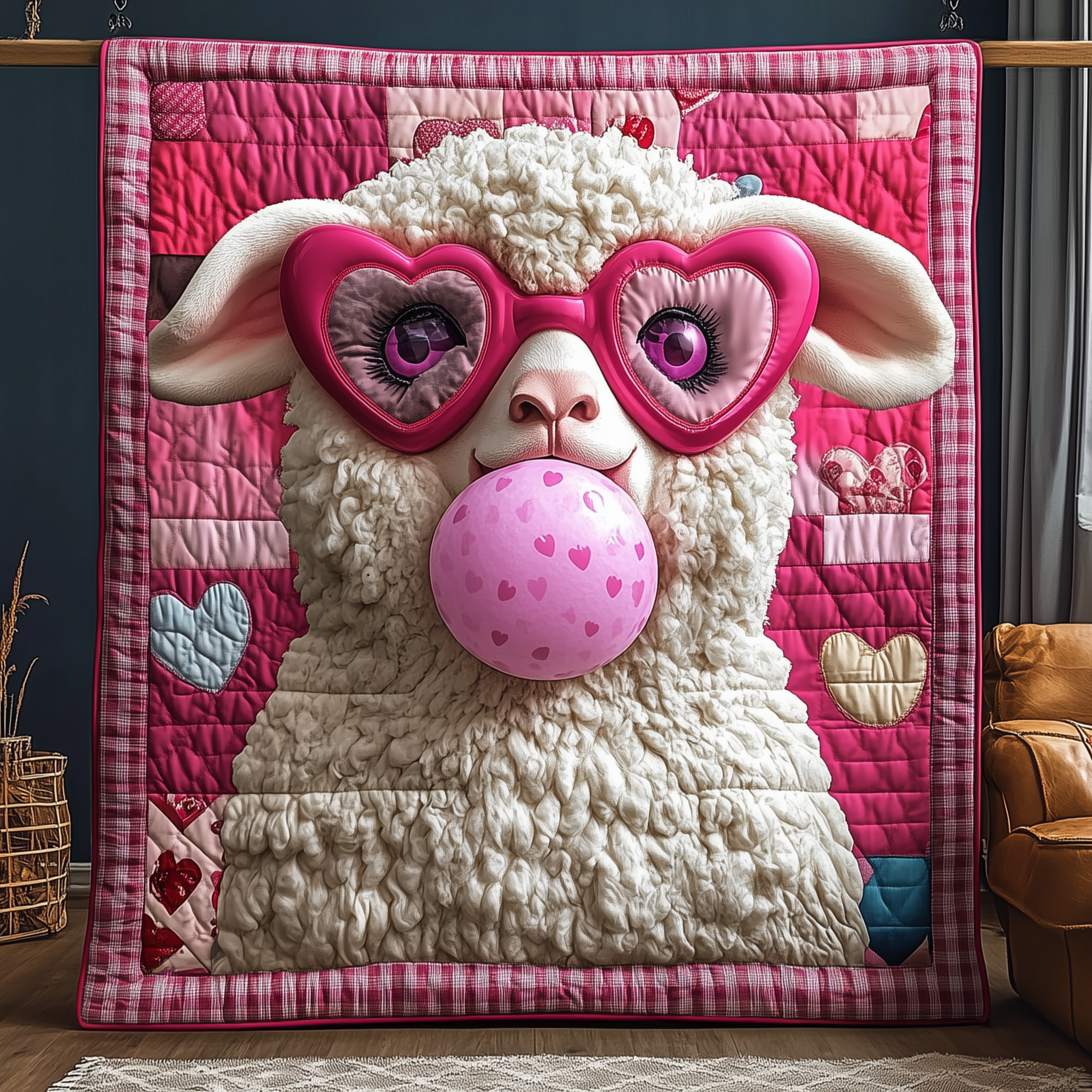 Adorable Sheep Gift For Her Quilted Blanket Unique Throw Blanket Item Merch Gifts For Sheep Lovers Adorable Sheep Gift For Her Quilted Blanket Unique Throw Blanket Item Merch Gifts For Sheep Lovers