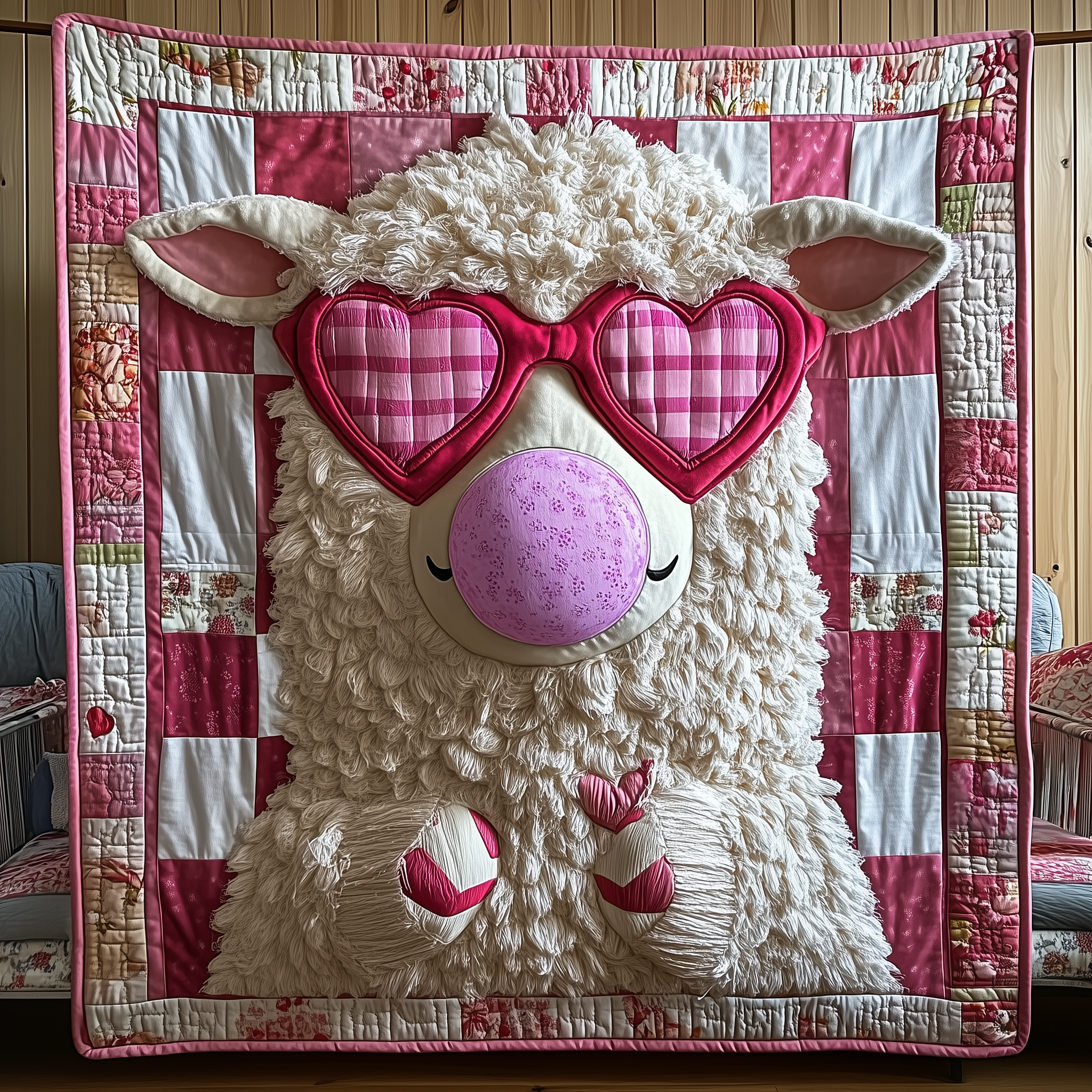 Adorable Sheep Gift For Her Quilted Blanket Unique Throw Blanket Item Merch Gifts With Sheep Themes Adorable Sheep Gift For Her Quilted Blanket Unique Throw Blanket Item Merch Gifts With Sheep Themes