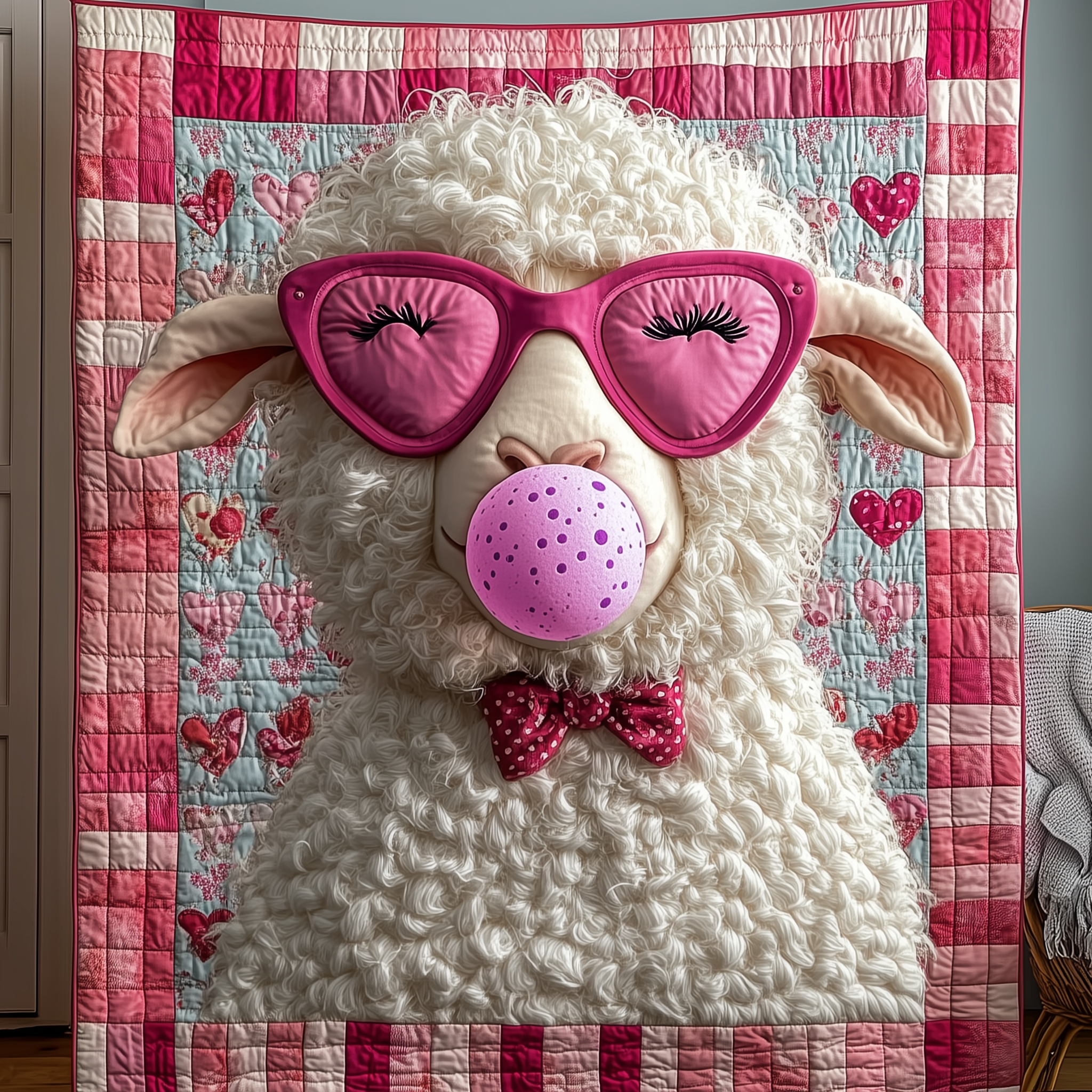 Adorable Sheep Gift For Her Quilted Blanket Unique Throw Blanket Item Merch Sheep Gifts For Her Adorable Sheep Gift For Her Quilted Blanket Unique Throw Blanket Item Merch Sheep Gifts For Her