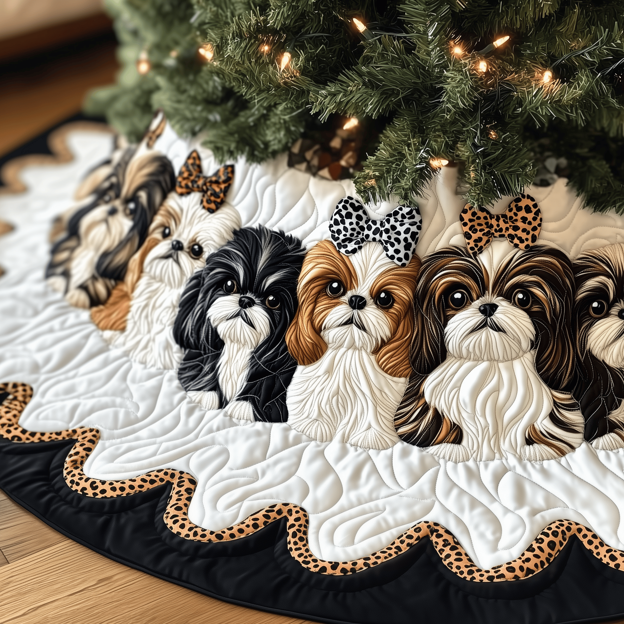 Adorable Shih Tzu Quilted Tree Skirt Bring the Whole Family Together with Protective Holiday Decor Adorable Shih Tzu Quilted Tree Skirt Bring the Whole Family Together with Protective Holiday Decor