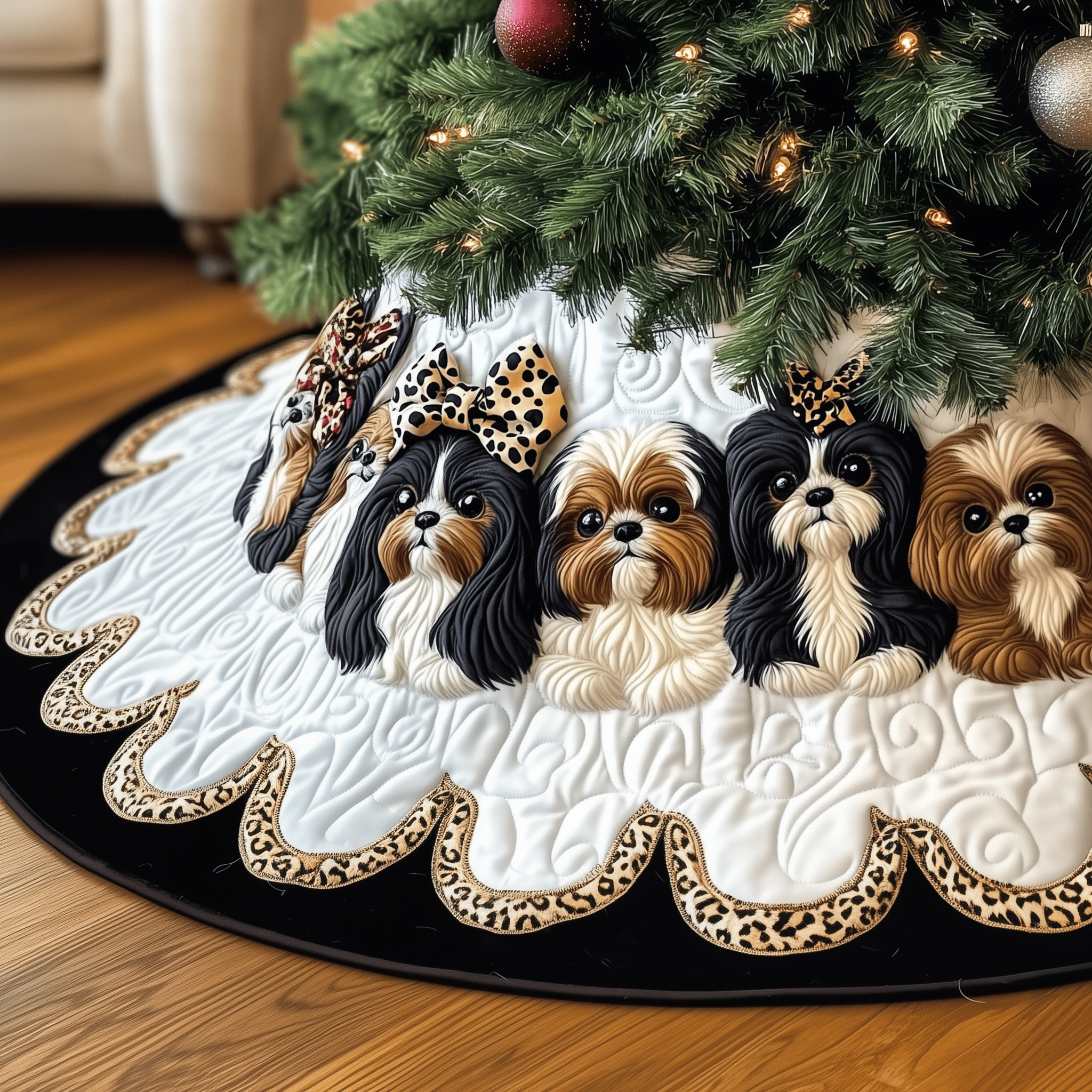 Adorable Shih Tzu Quilted Tree Skirt Celebrate Traditions Safely with a Timeless Tree Skirt Adorable Shih Tzu Quilted Tree Skirt Celebrate Traditions Safely with a Timeless Tree Skirt
