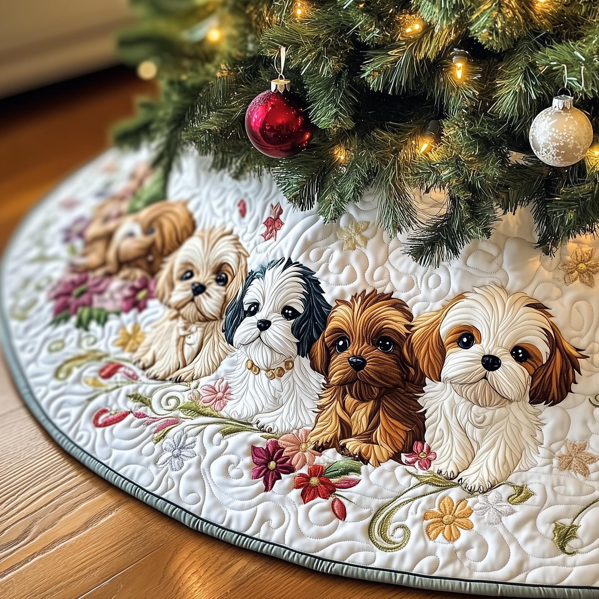 Adorable Shih Tzu Quilted Tree Skirt Make Every Holiday Moment Bright with a Chic Tree Skirt Adorable Shih Tzu Quilted Tree Skirt Make Every Holiday Moment Bright with a Chic Tree Skirt