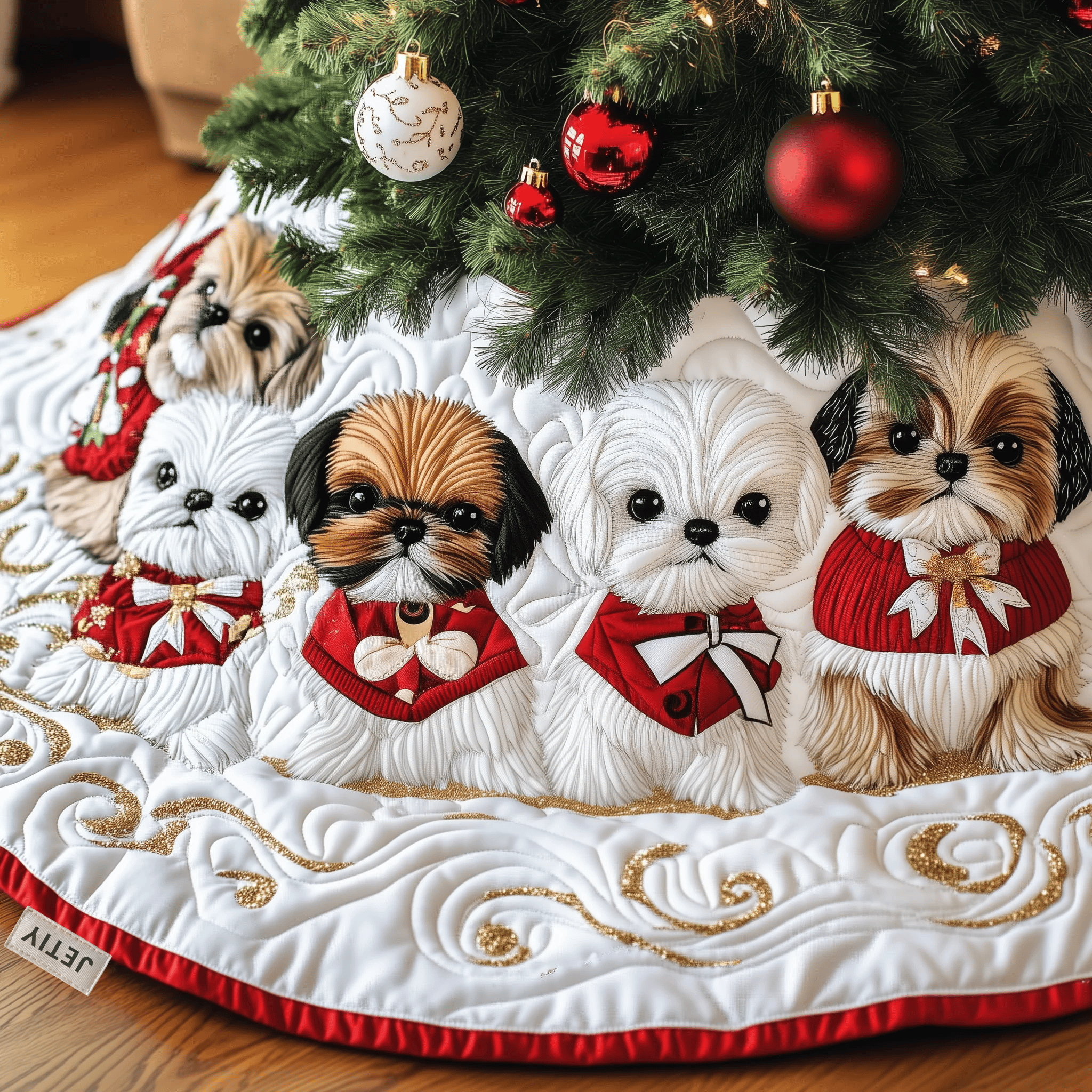 Adorable Shih Tzu Quilted Tree Skirt Relax and Enjoy the Holidays with Peaceful Tree Decor Adorable Shih Tzu Quilted Tree Skirt Relax and Enjoy the Holidays with Peaceful Tree Decor