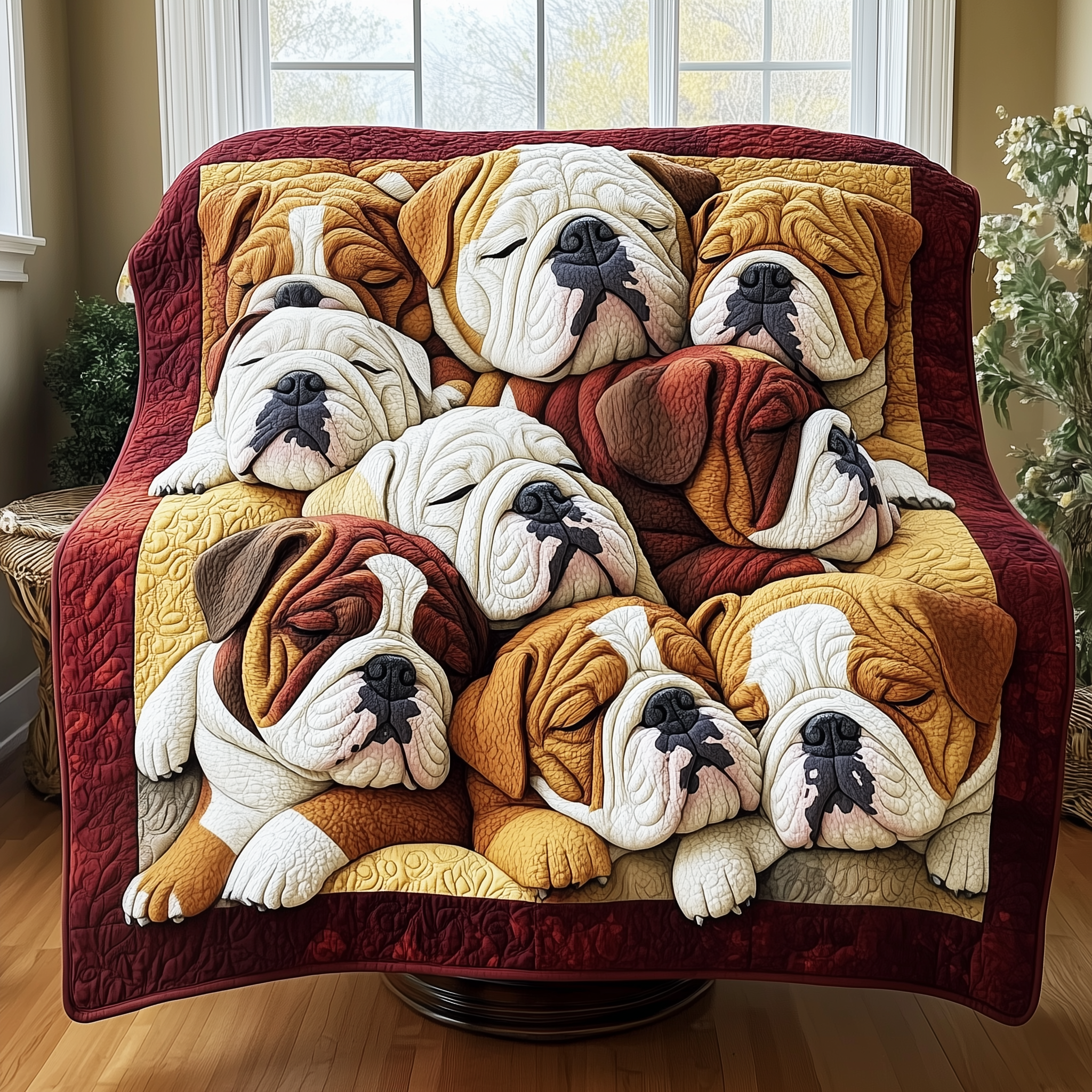 Adorable Sleepy Bulldogs Quilted Blanket Nice Throw Blankets Gifts For Someone Who Loves Dogs Adorable Sleepy Bulldogs Quilted Blanket Nice Throw Blankets Gifts For Someone Who Loves Dogs