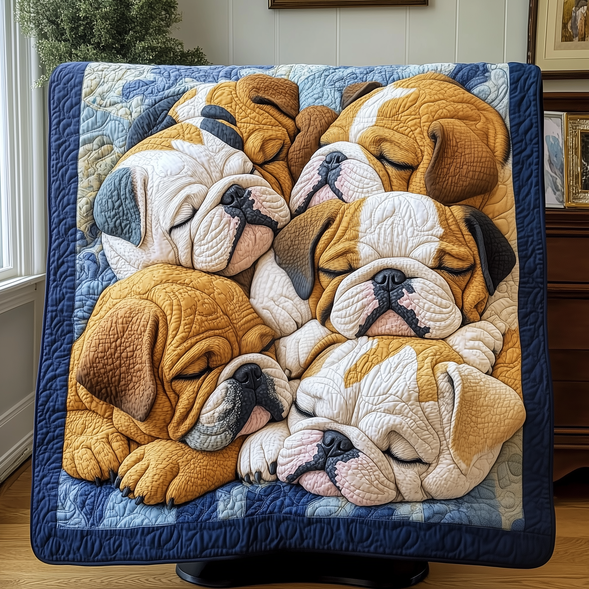 Adorable Sleepy Bulldogs Quilted Blanket Nice Throw Blankets Top Gifts For Animal Lovers Adorable Sleepy Bulldogs Quilted Blanket Nice Throw Blankets Top Gifts For Animal Lovers