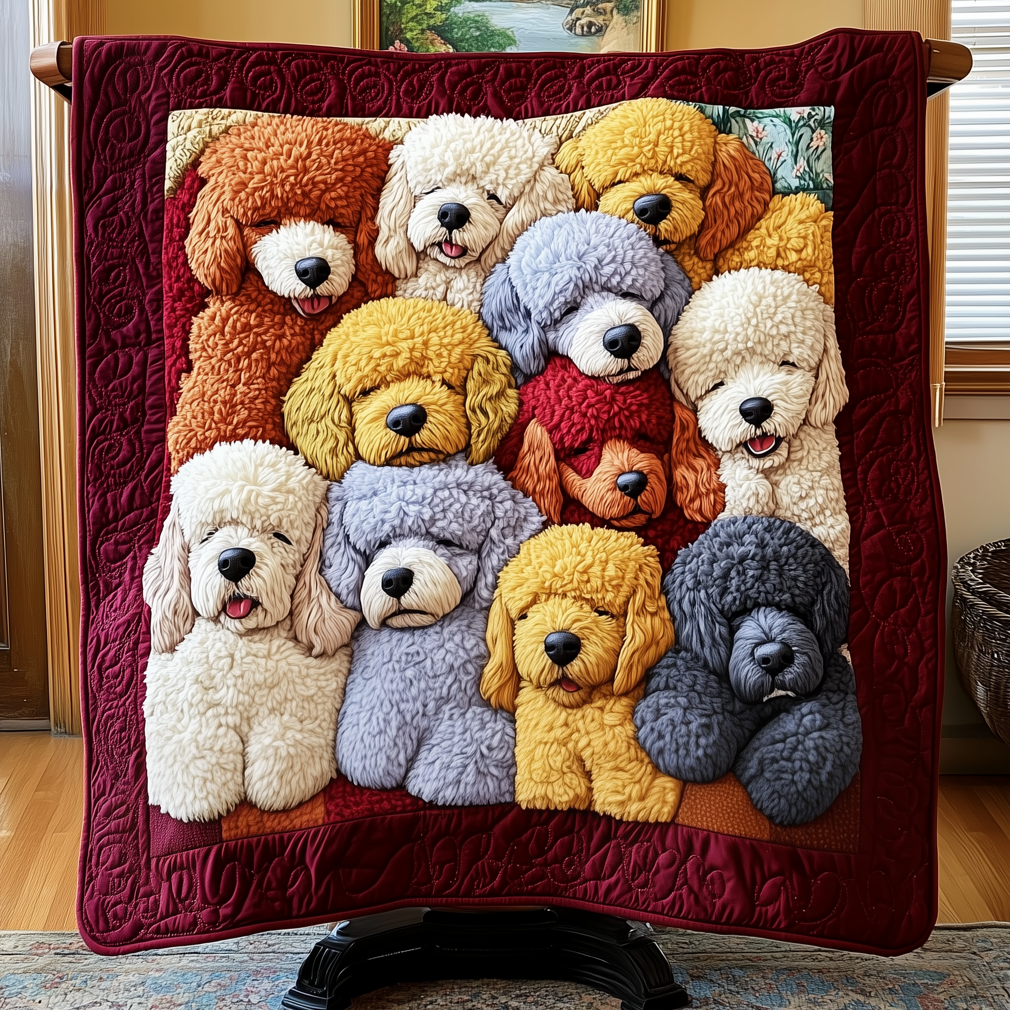 Adorable Sleepy Poodles Quilted Blanket Nice Throw Blankets Best Gifts For Dog Lovers Adorable Sleepy Poodles Quilted Blanket Nice Throw Blankets Best Gifts For Dog Lovers