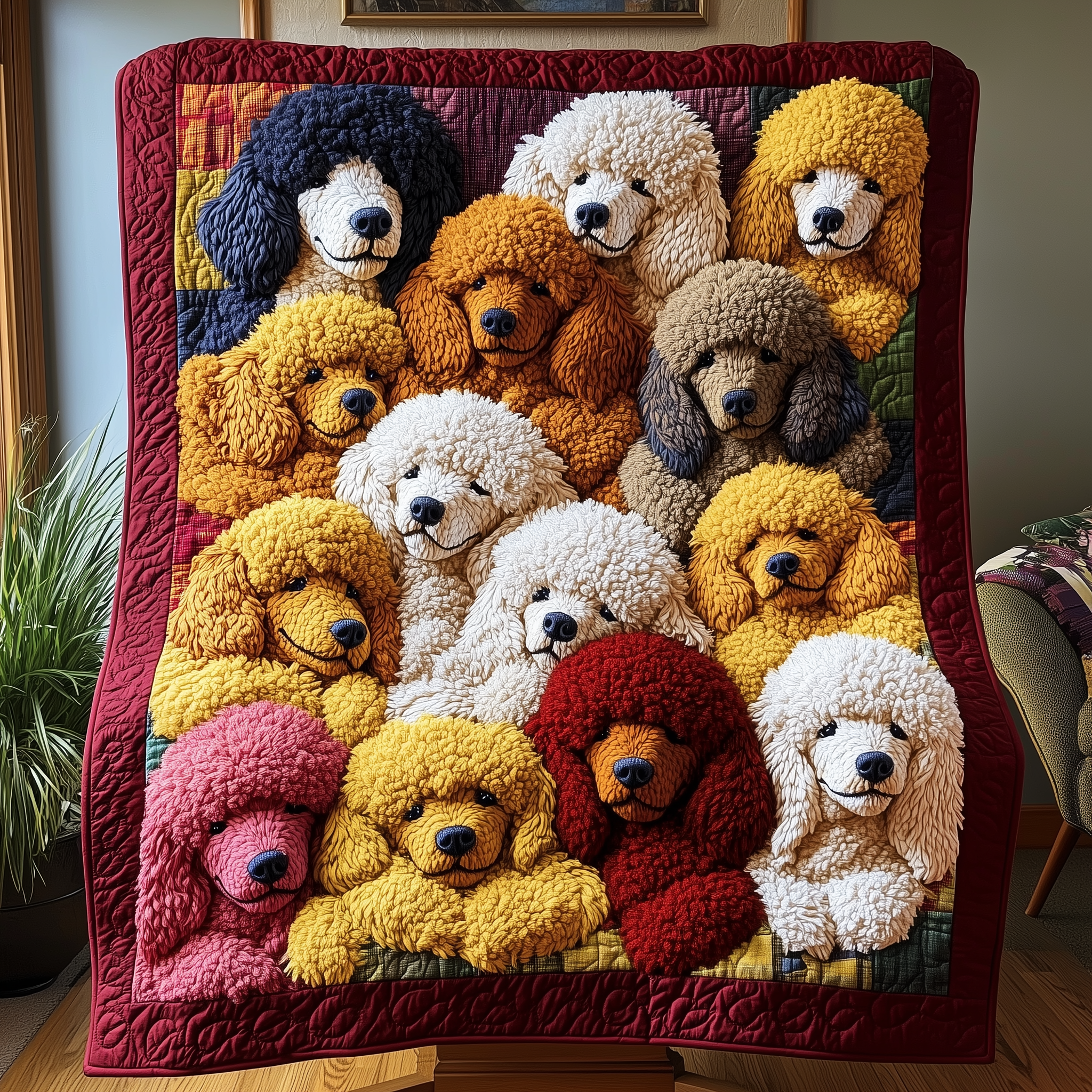 Adorable Sleepy Poodles Quilted Blanket Nice Throw Blankets Cool Gifts For Animal Lovers Adorable Sleepy Poodles Quilted Blanket Nice Throw Blankets Cool Gifts For Animal Lovers