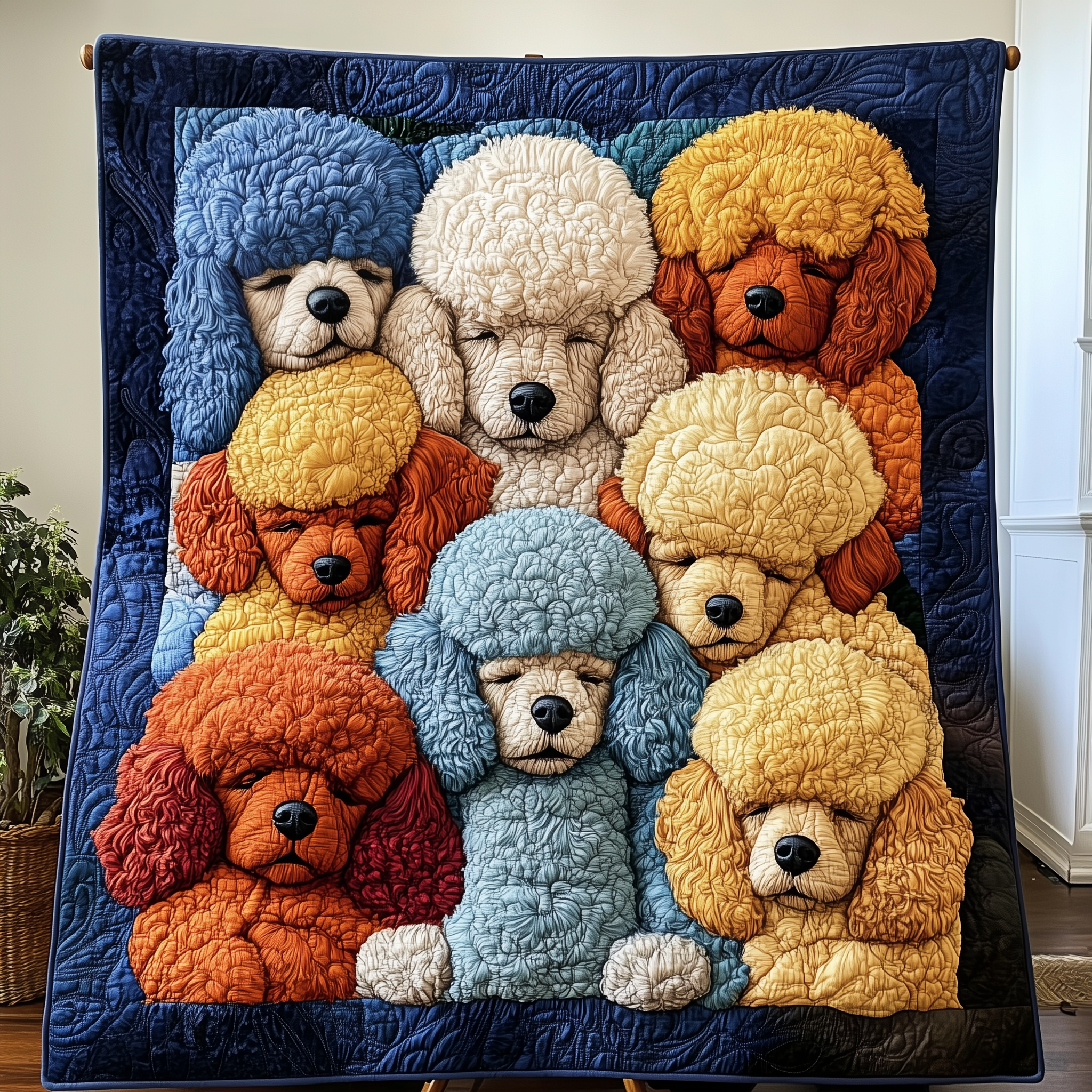 Adorable Sleepy Poodles Quilted Blanket Nice Throw Blankets Funny Dog Owner Gifts Adorable Sleepy Poodles Quilted Blanket Nice Throw Blankets Funny Dog Owner Gifts