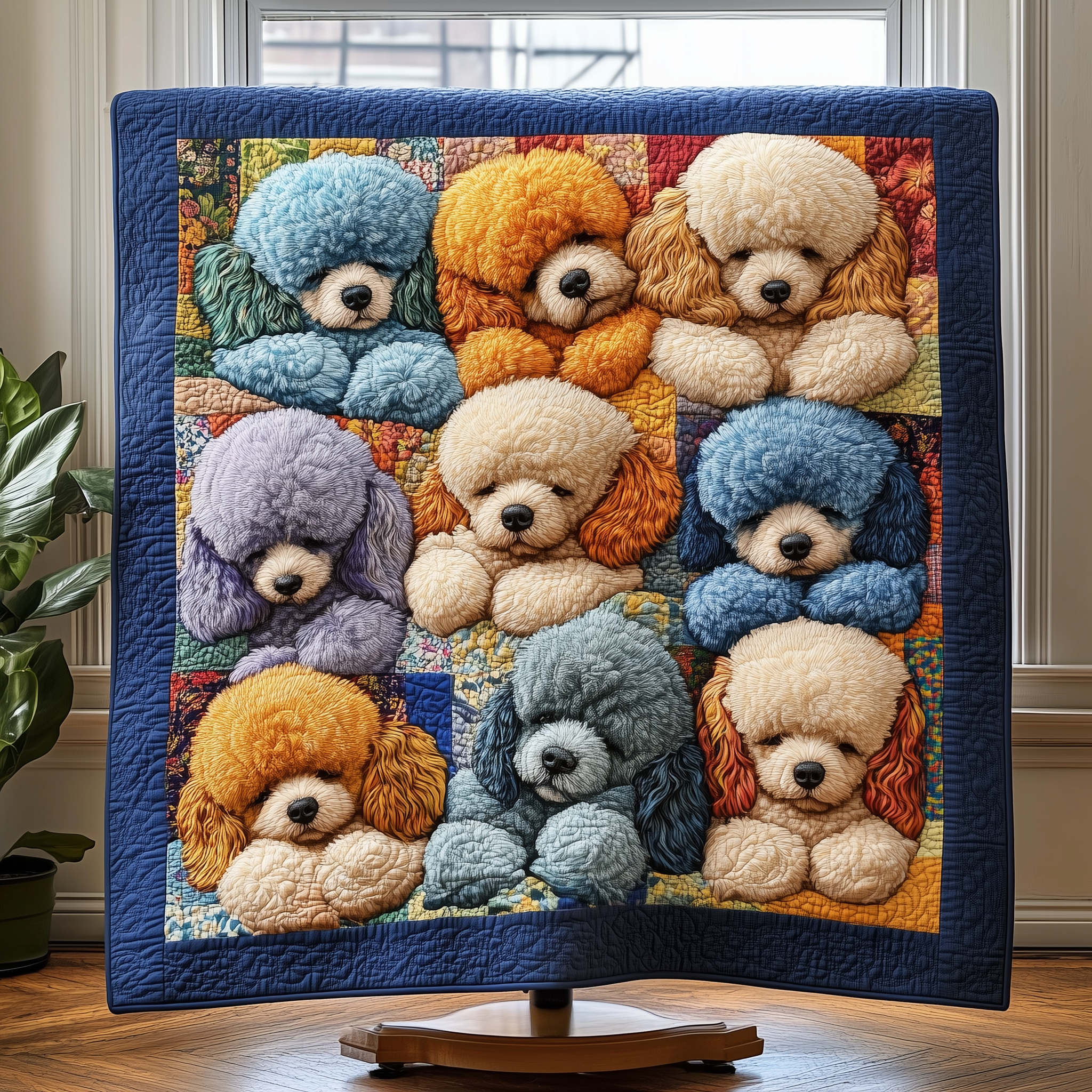 Adorable Sleepy Poodles Quilted Blanket Nice Throw Blankets Gifts For Bulldog Lovers Adorable Sleepy Poodles Quilted Blanket Nice Throw Blankets Gifts For Bulldog Lovers