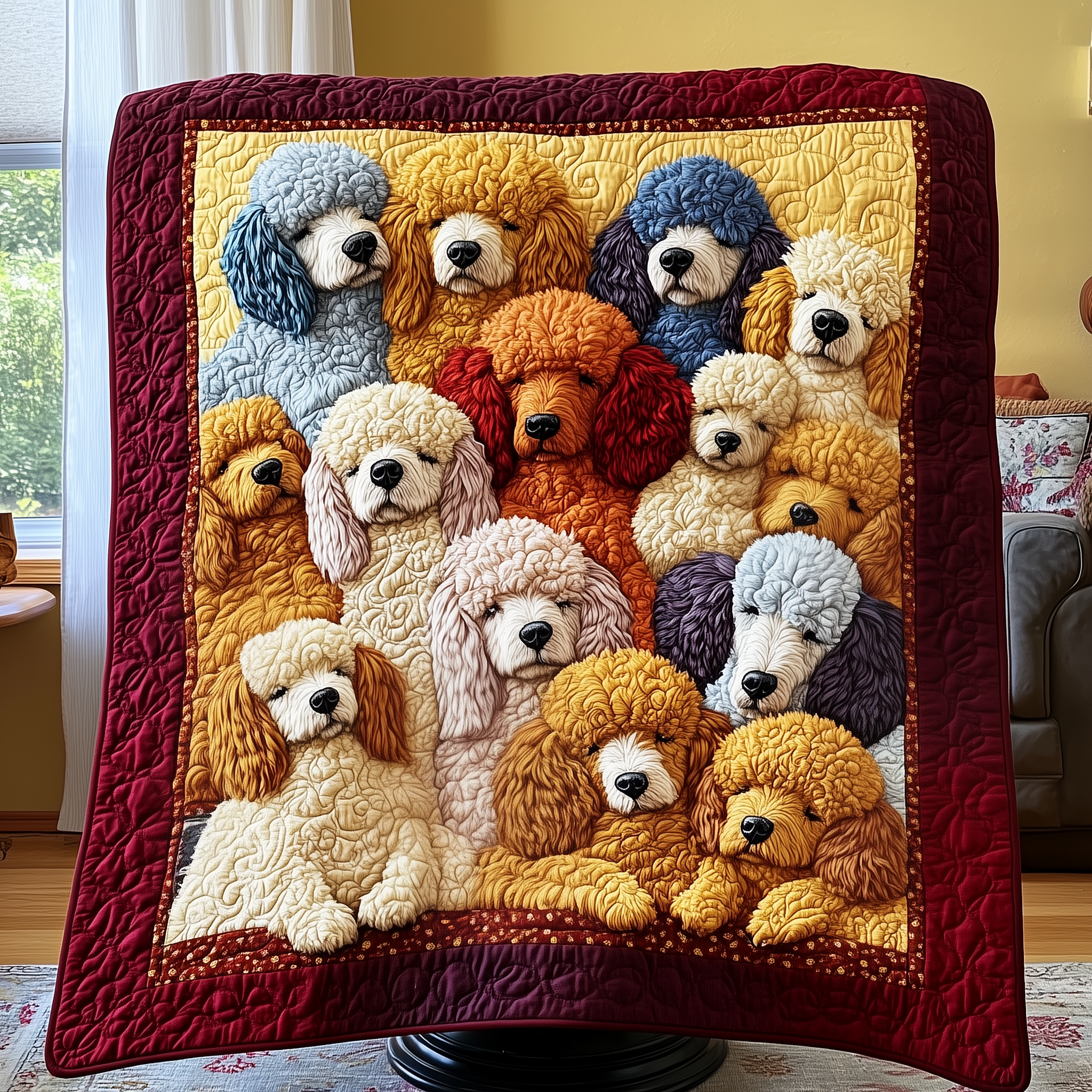 Adorable Sleepy Poodles Quilted Blanket Nice Throw Blankets Unique Gifts For Dog Lovers Adorable Sleepy Poodles Quilted Blanket Nice Throw Blankets Unique Gifts For Dog Lovers