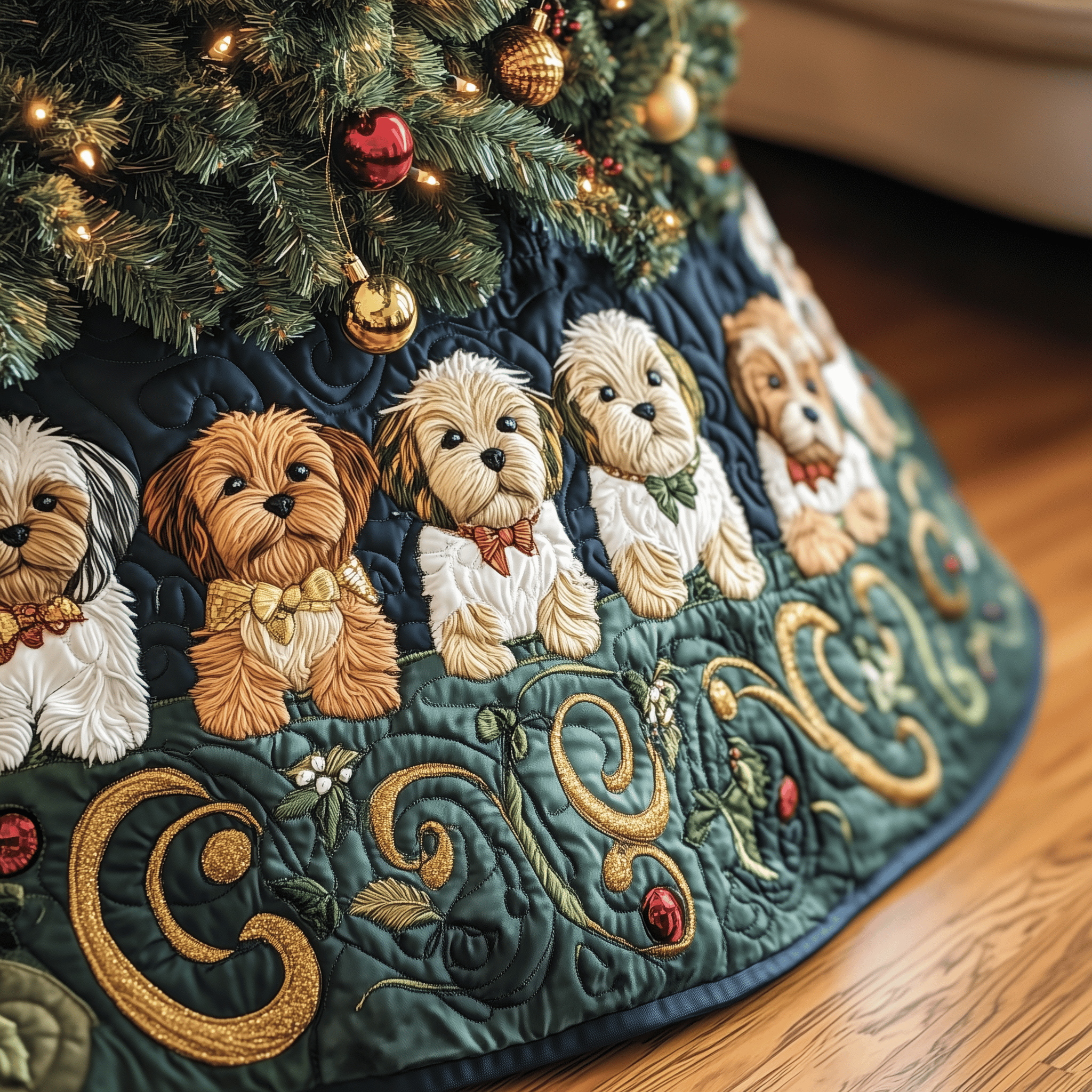Adorable Yorkshire Terrier Quilted Tree Skirt Celebrate Family Moments with a Protective Tree Skirt Adorable Yorkshire Terrier Quilted Tree Skirt Celebrate Family Moments with a Protective Tree Skirt