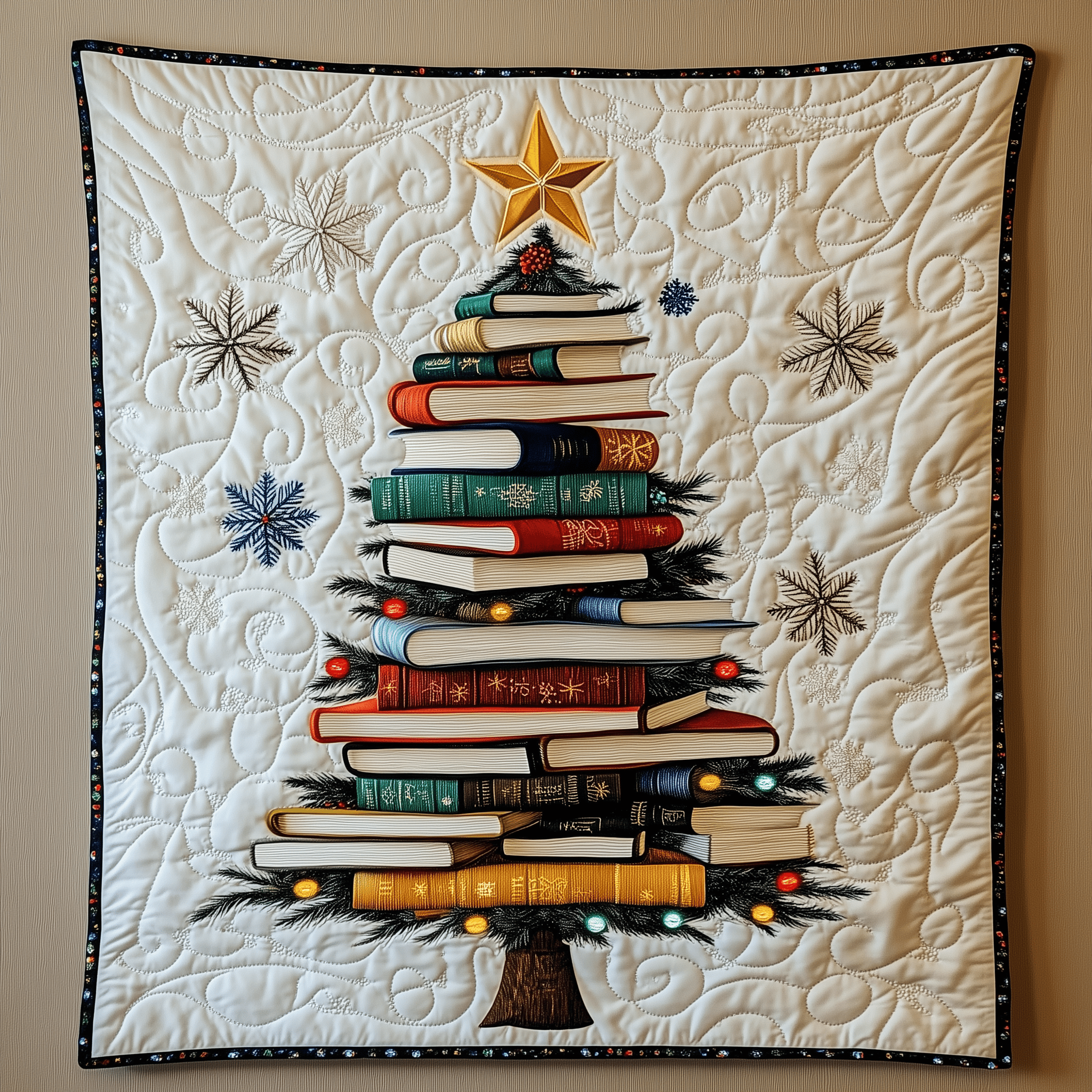 All Booked for Christmas Quilted Blanket Feel the Elegance of a Blanket That's Truly Yours All Booked for Christmas Quilted Blanket Feel the Elegance of a Blanket That's Truly Yours