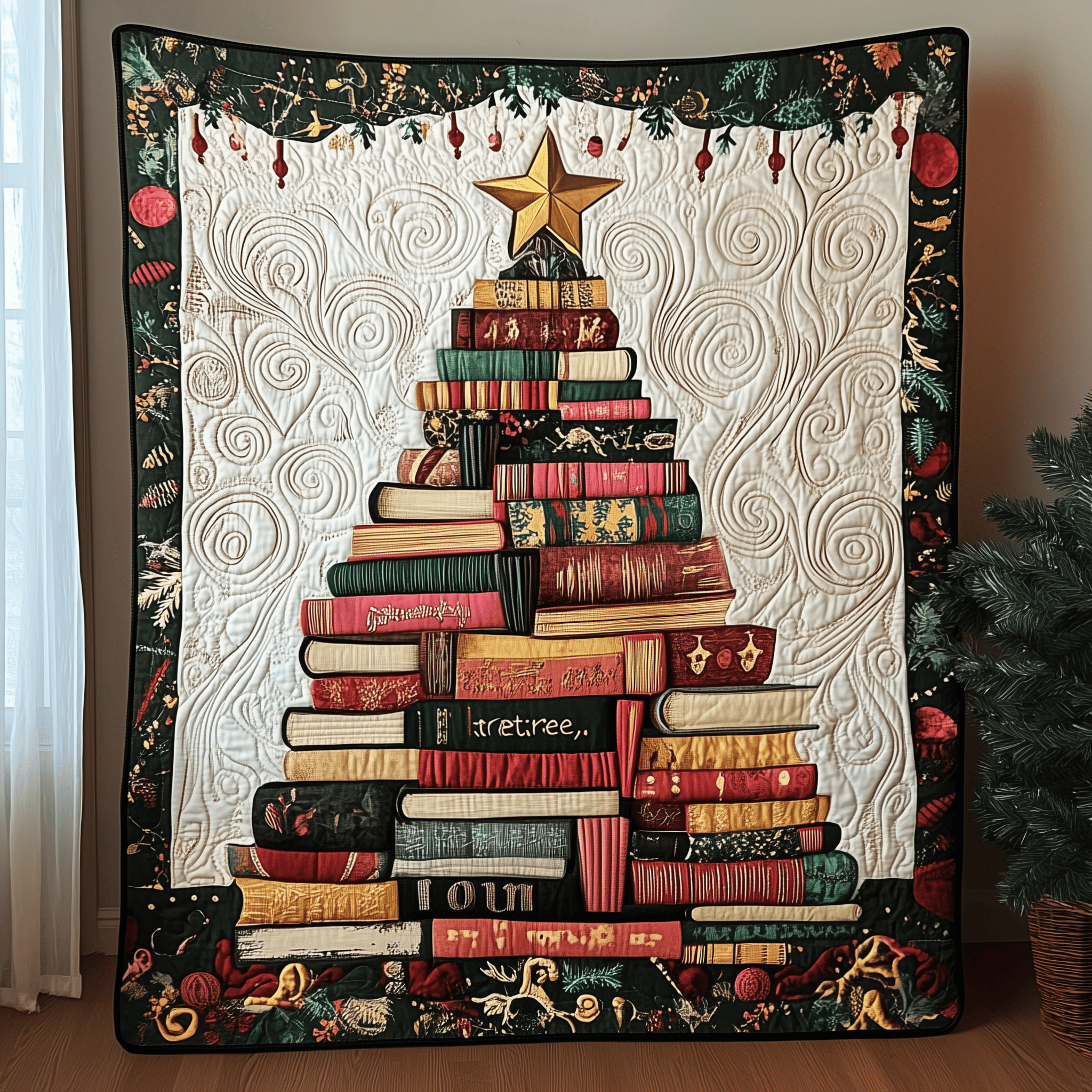 All Booked for Christmas Quilted Blanket Feel the Luxury of a Blanket That Stands Out All Booked for Christmas Quilted Blanket Feel the Luxury of a Blanket That Stands Out