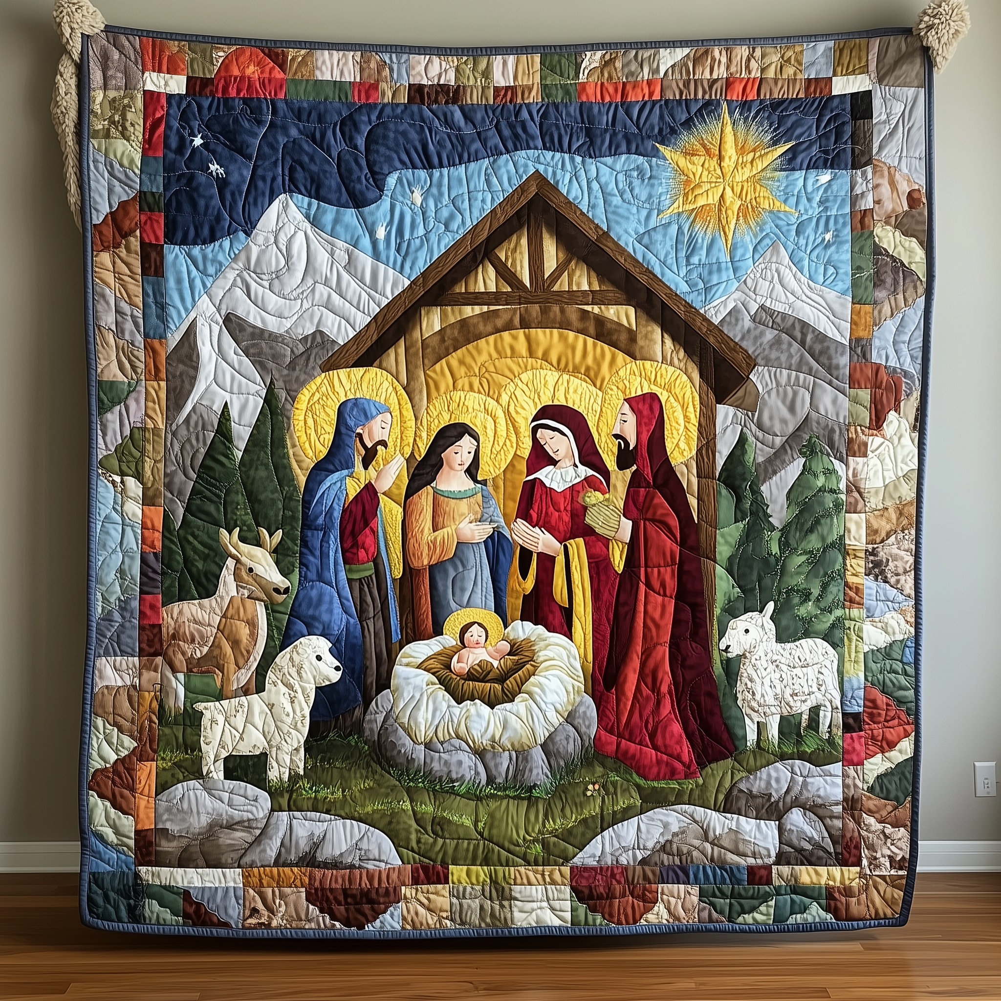Amazing Grace Nativity Scene Quilted Blanket Feel the Elegance of a Blanket That's Truly Yours Amazing Grace Nativity Scene Quilted Blanket Feel the Elegance of a Blanket That's Truly Yours