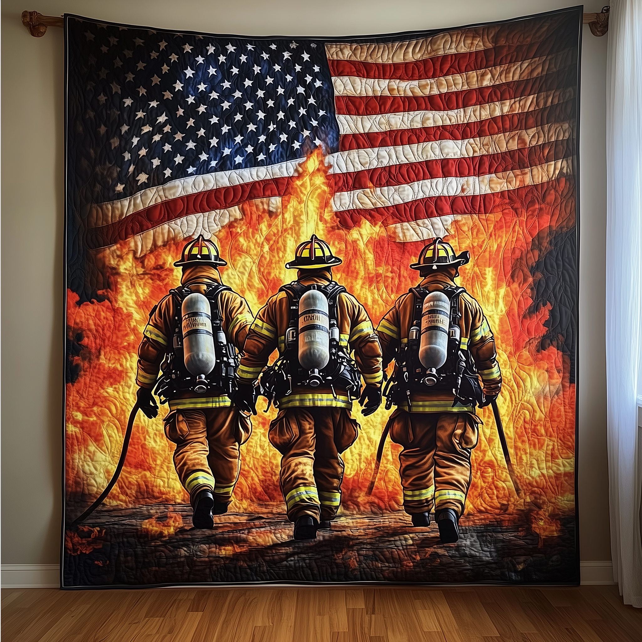 American Firefighter Quilted Blanket Feel Comfortable Indoors and Out with Our Multi-Use Blanket American Firefighter Quilted Blanket Feel Comfortable Indoors and Out with Our Multi-Use Blanket