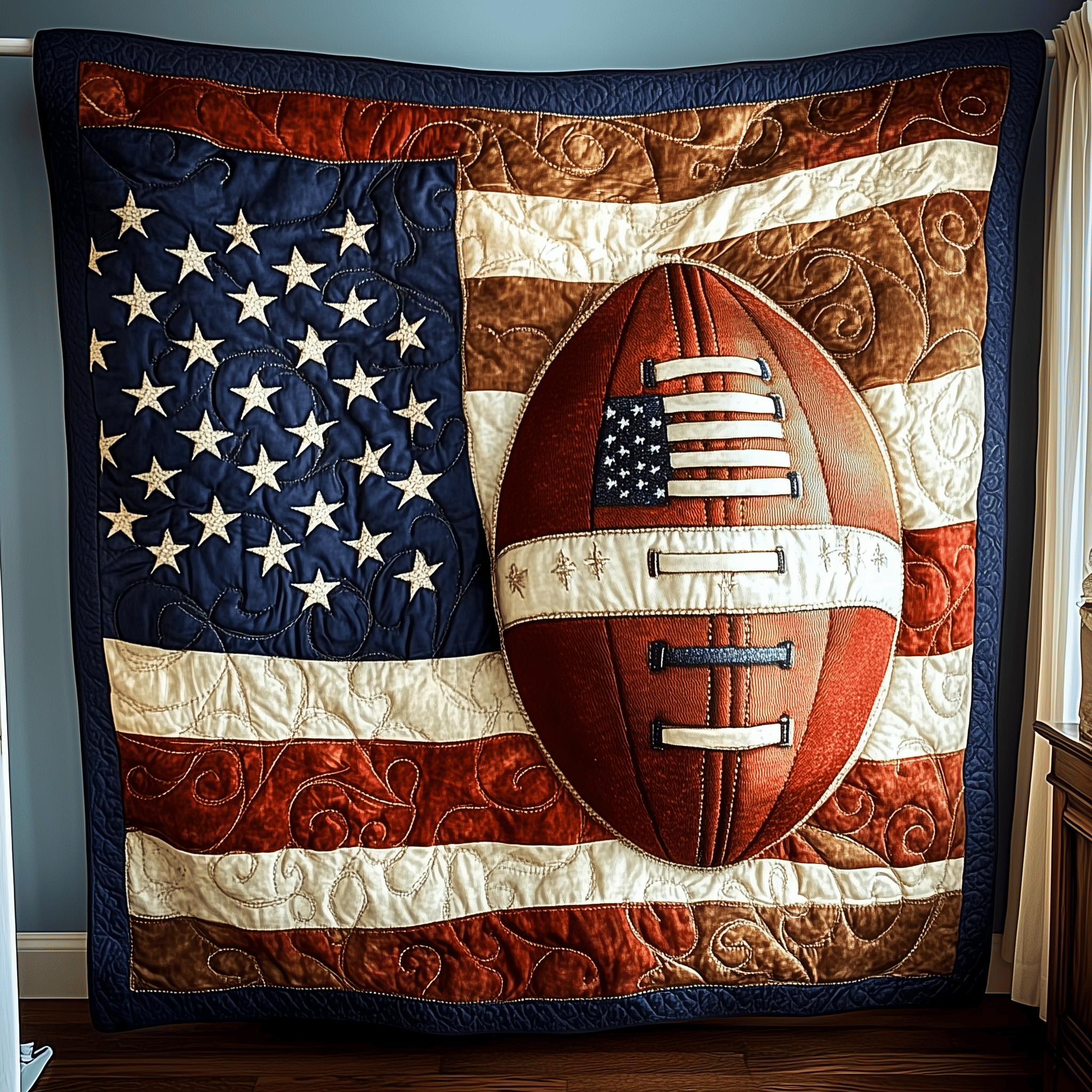 American Football Quilted Blanket Feel Closer to Your Loved Ones with a Shared Blanket American Football Quilted Blanket Feel Closer to Your Loved Ones with a Shared Blanket
