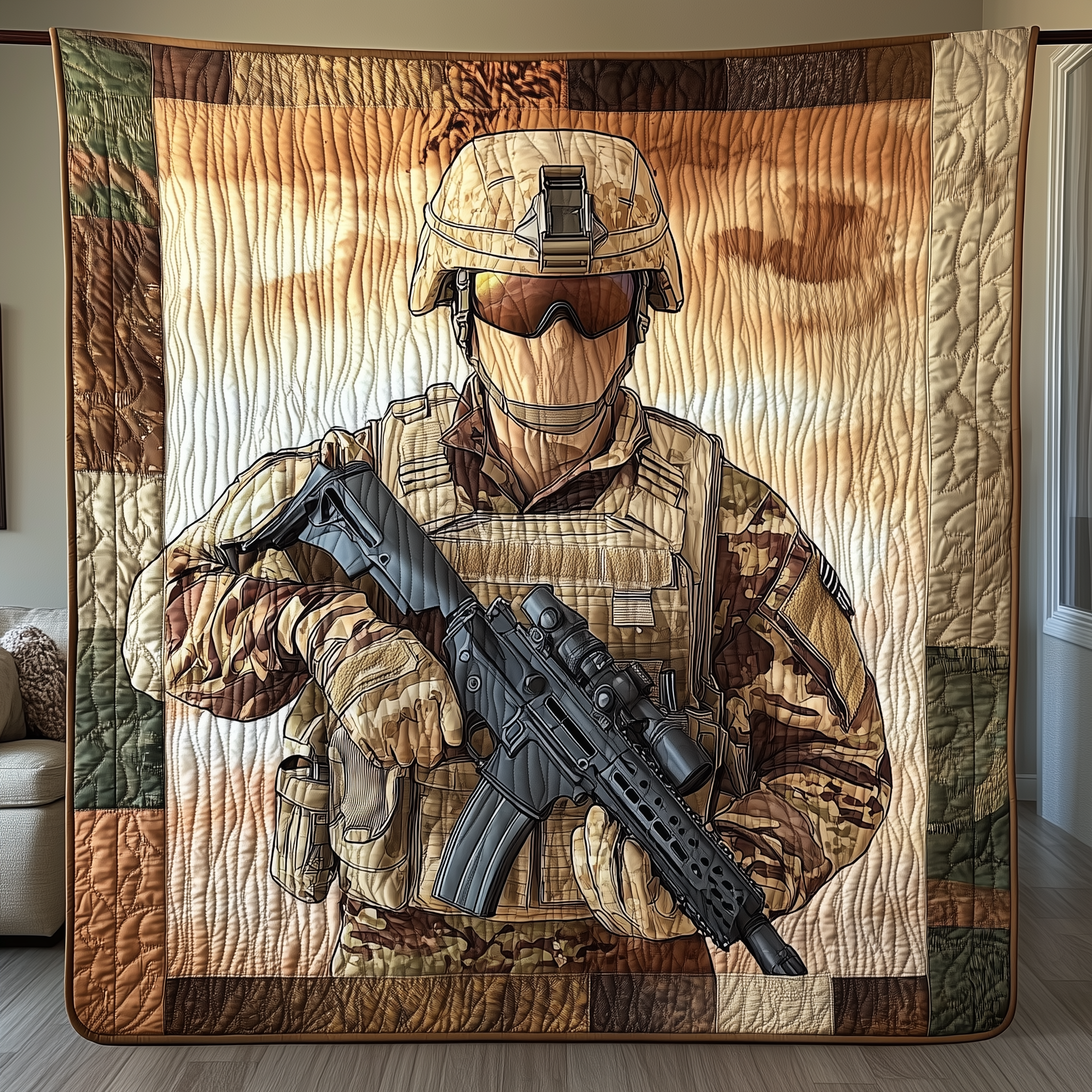 American Silent Guardian Quilted Blanket Throw Blankets For Couch Best Adult Son Gift American Silent Guardian Quilted Blanket Throw Blankets For Couch Best Adult Son Gift