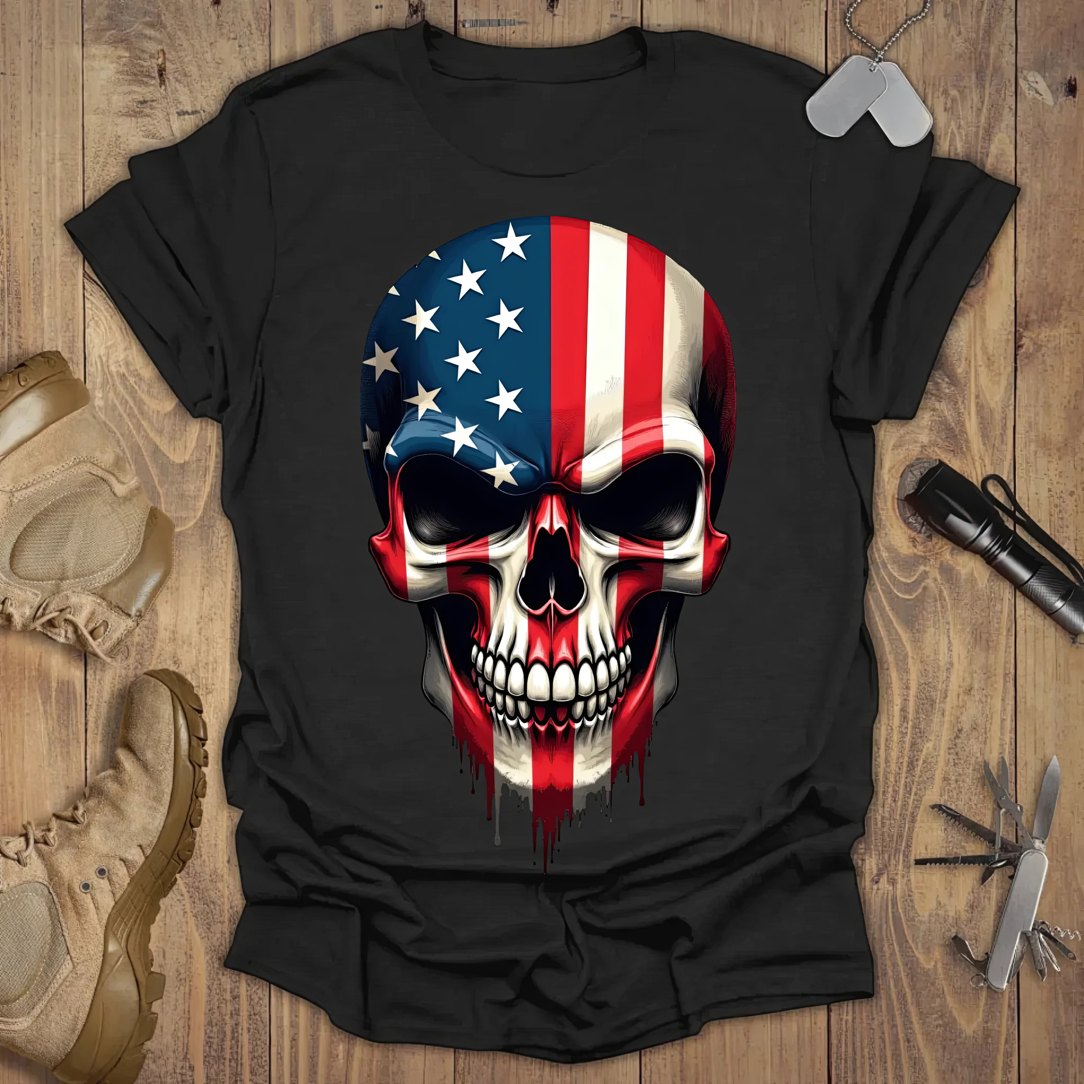 American Skull T-Shirt Patriotic Apparel Mothers Day Present Ideas American Skull T-Shirt Patriotic Apparel Mothers Day Present Ideas