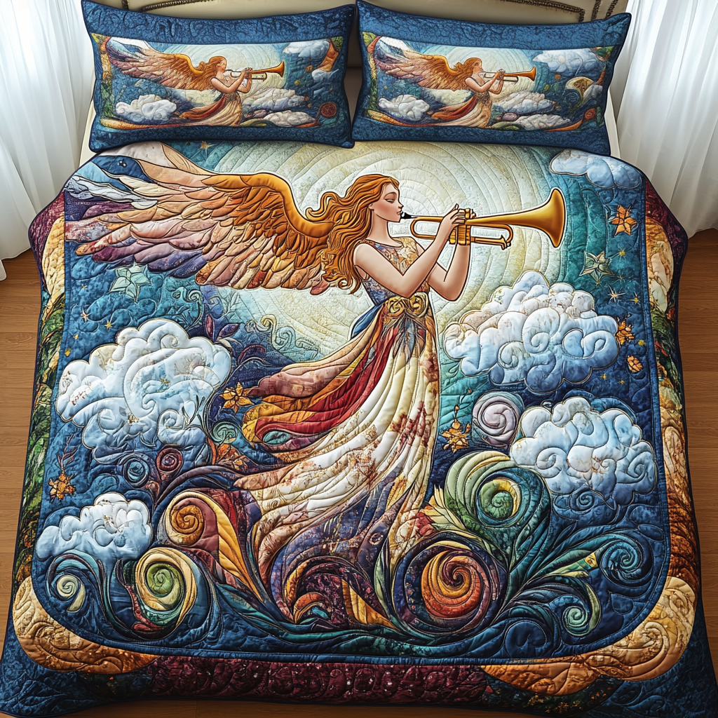 Angelic Melody Quilted Bedding Set Christmas Gift Idea Angelic Melody Quilted Bedding Set Christmas Gift Idea