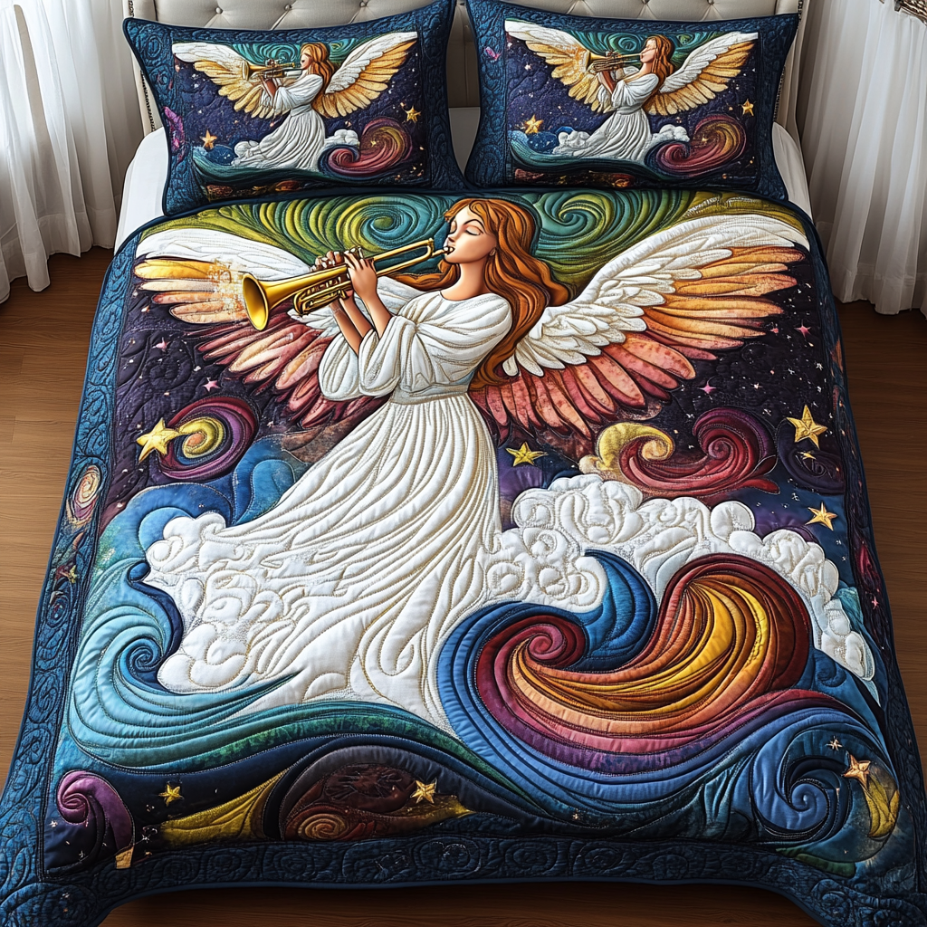 Angelic Star Symphony Quilted Bedding Set Secret Santa Gifts Angelic Star Symphony Quilted Bedding Set Secret Santa Gifts