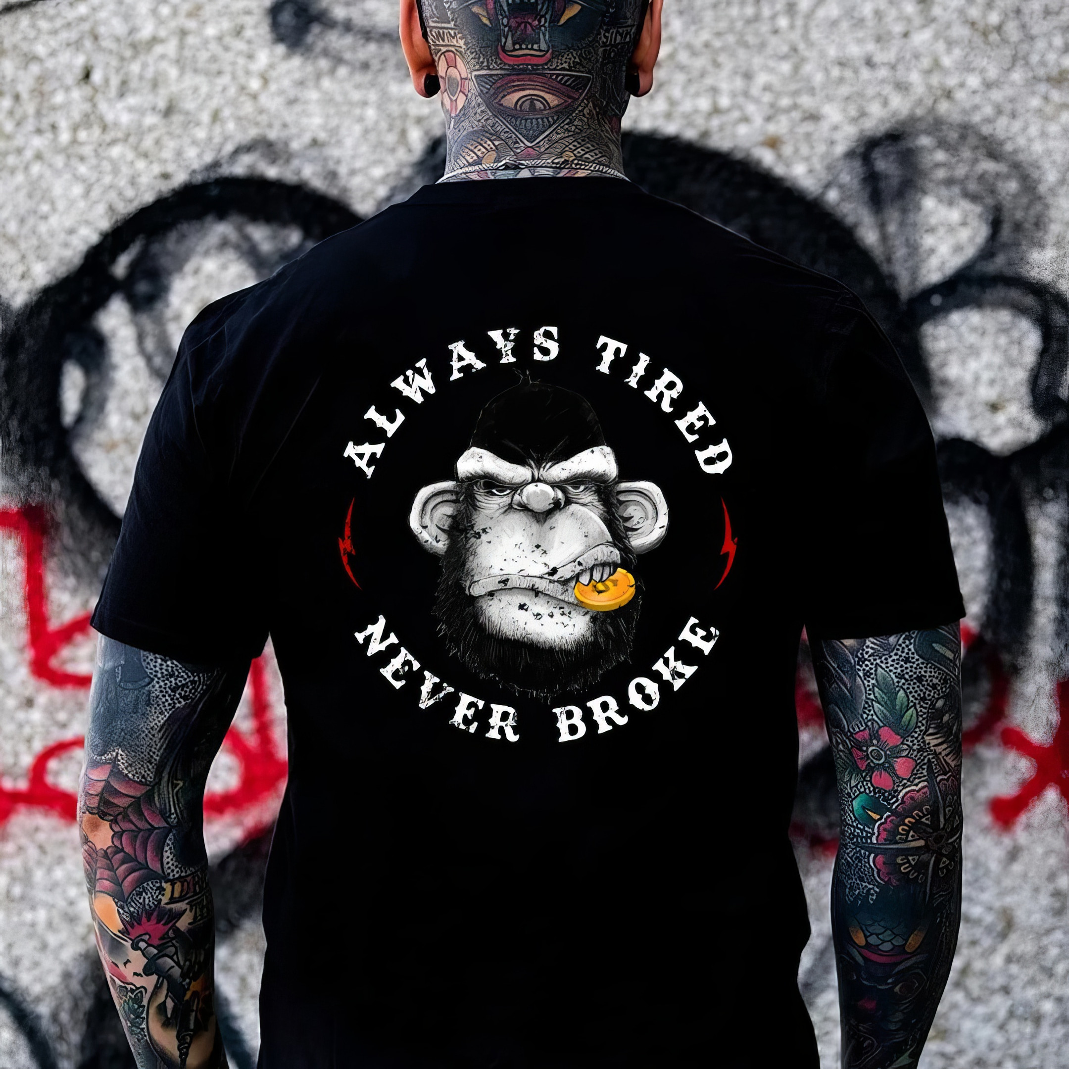Angry Monkey Always Tired Never Broke T-Shirt Gifts For Dad Who Has Everything Angry Monkey Always Tired Never Broke T-Shirt Gifts For Dad Who Has Everything