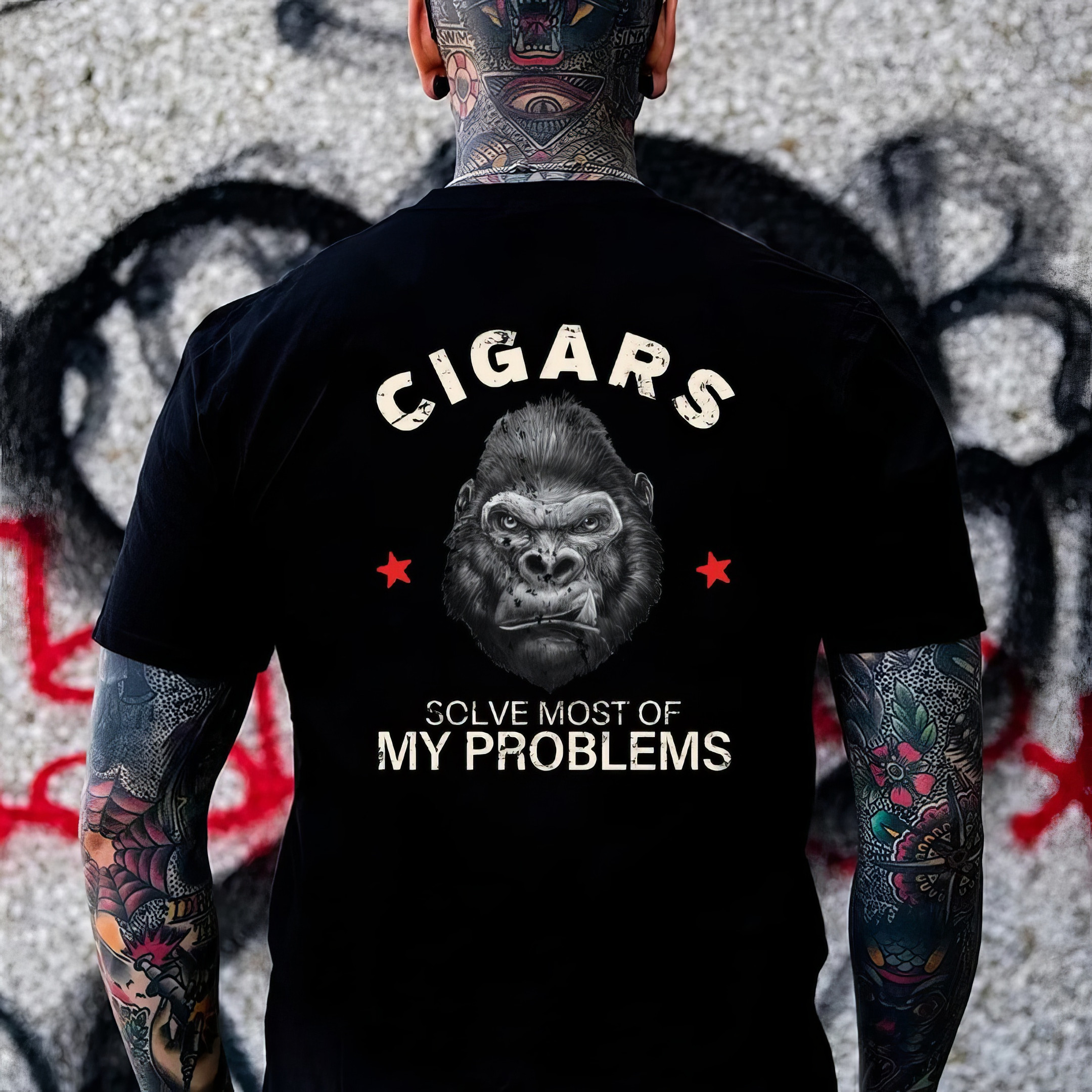 Angry Monkey Cigars Solve Most Of My Problems T-Shirt Simple Father'S Day Gift Ideas Angry Monkey Cigars Solve Most Of My Problems T-Shirt Simple Father'S Day Gift Ideas